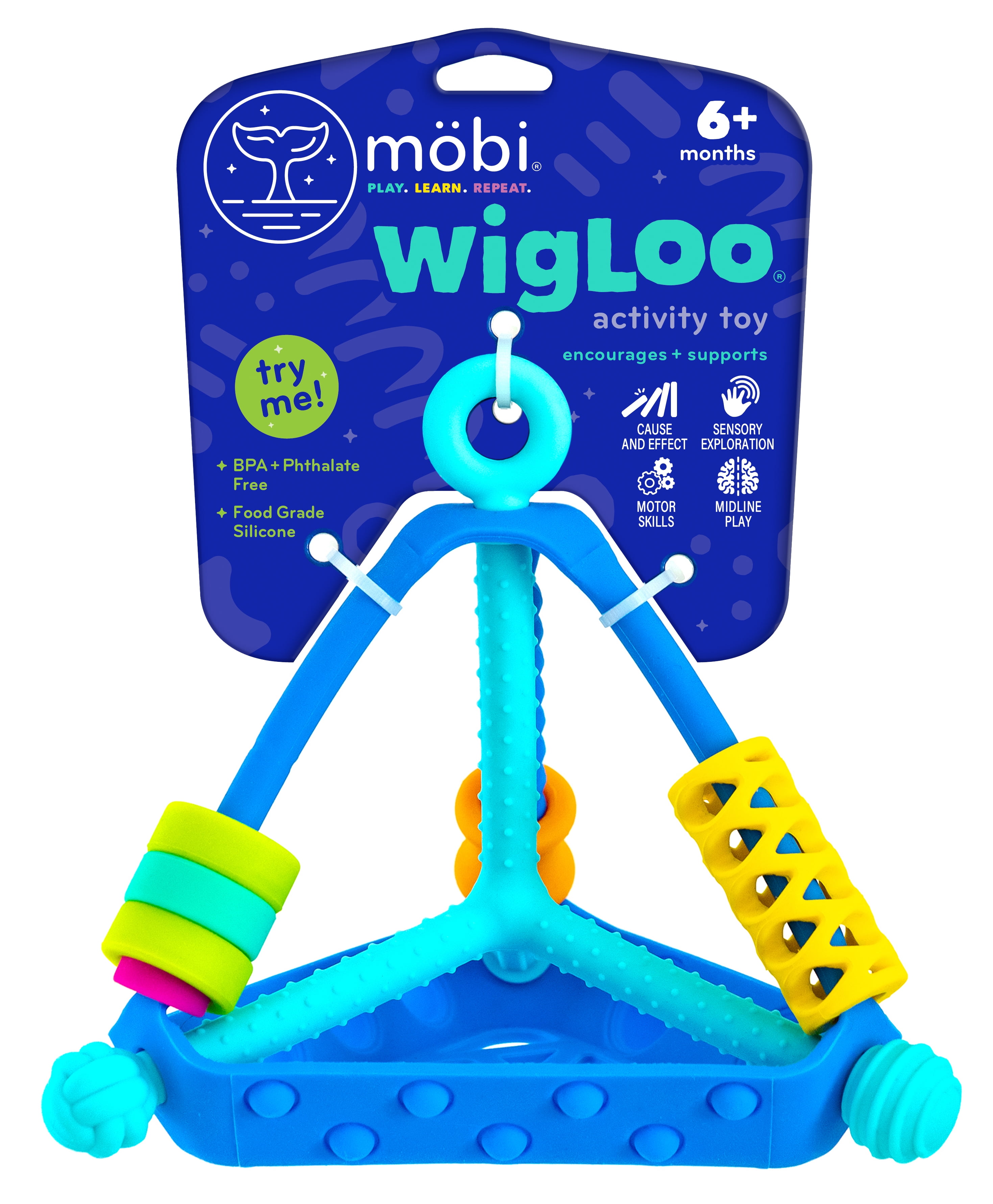 Mobi Wigloo Sensory Toy for Babies & Toddlers Silicone Montessori Toy for Teething MOBI