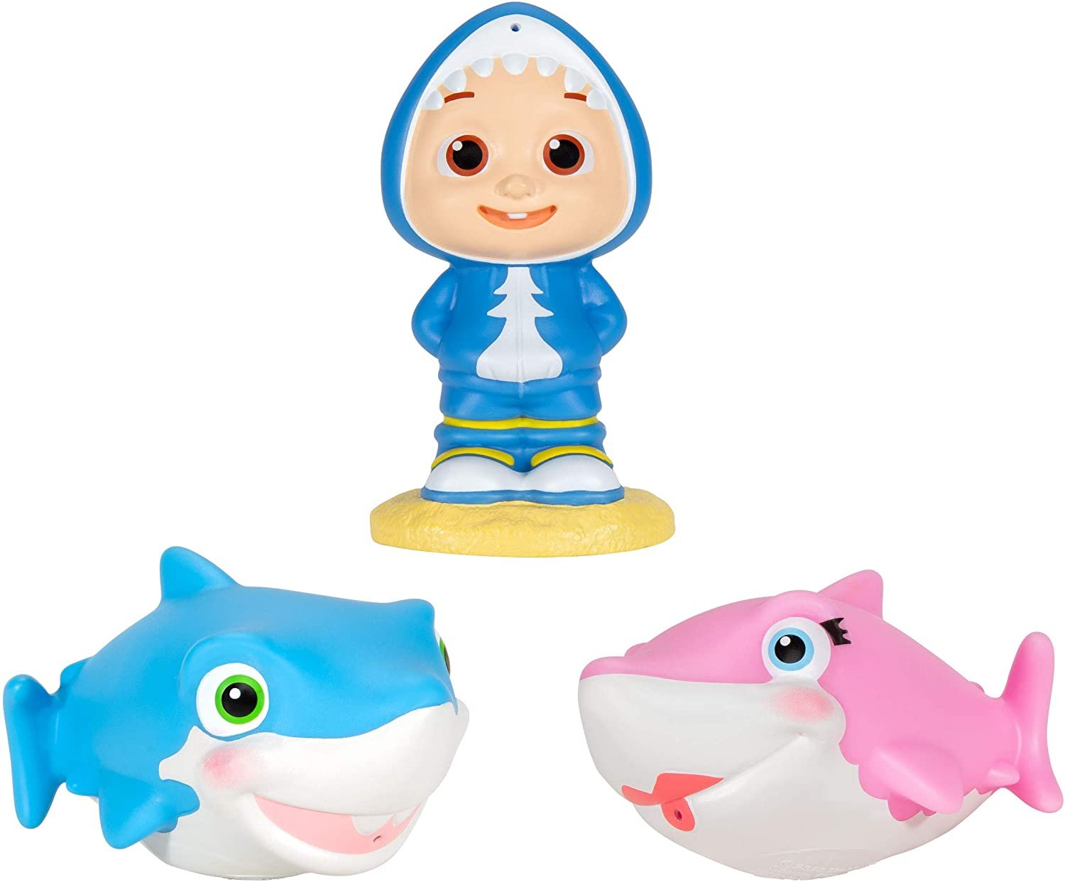 CoComelon Bath Squirters JJ and Sharks Boy Kids Toddler Bath Toys Size 4 inch Figures Set of 3 Visit the CoComelon Store