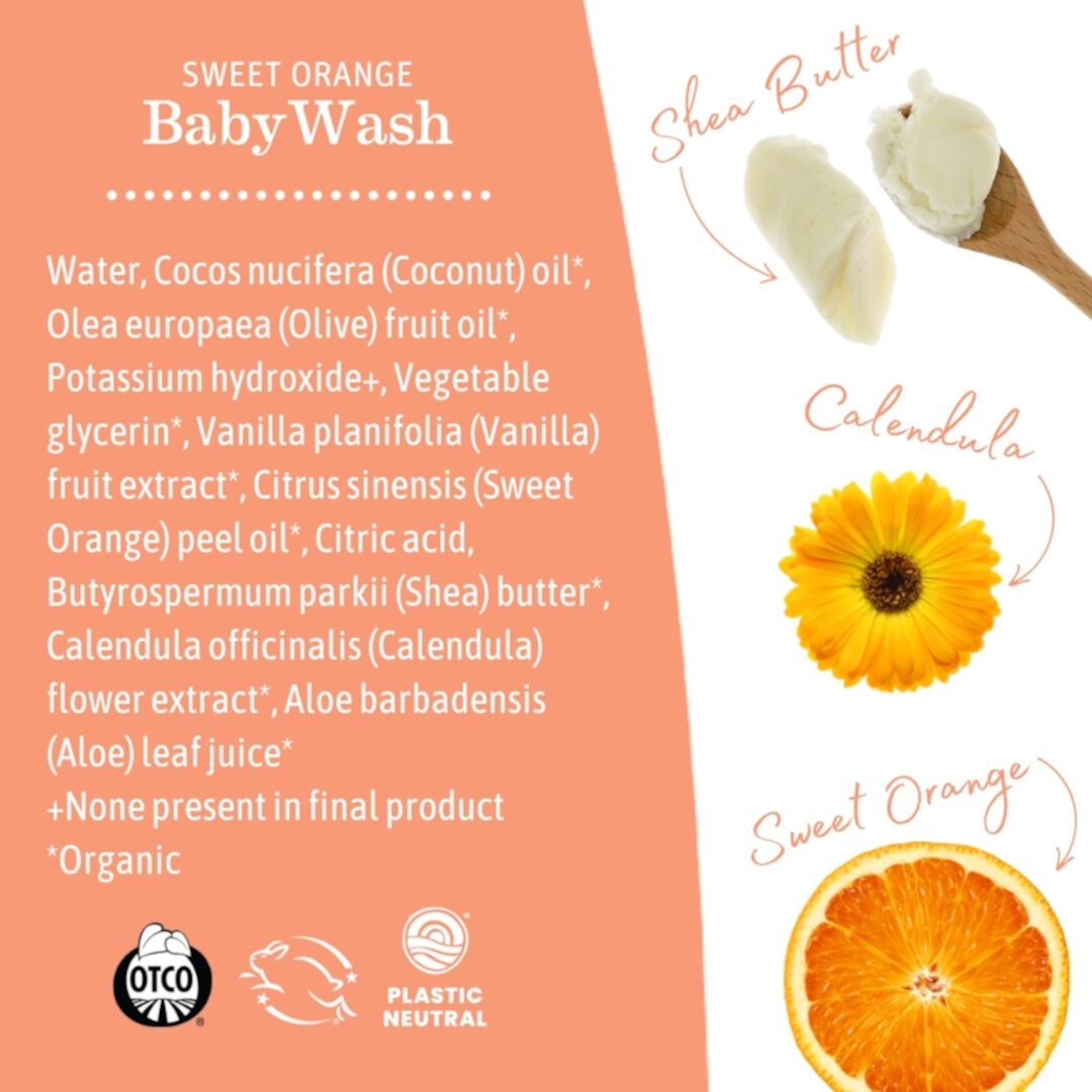 Earth Mama Organics Sweet Orange Baby Wash, Foaming Castile Soap, Sensitive Skin All Ages, 5.3 fl oz Visit the Earth Mama Store