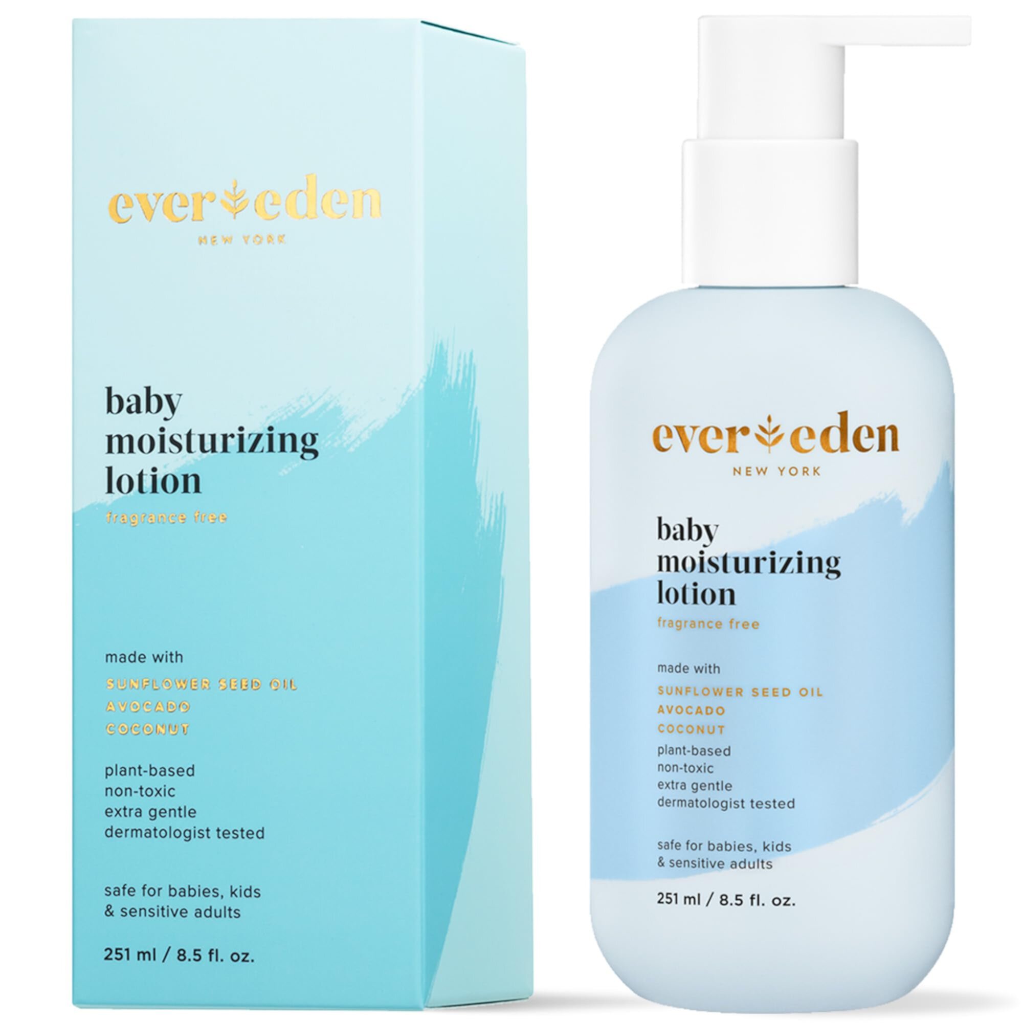 Evereden Baby Moisturizing Lotion: Fragrance Free 8.5 fl oz. | Gentle Baby Lotion | Non-toxic and Fragrance Free | Organic Ingredients Evereden