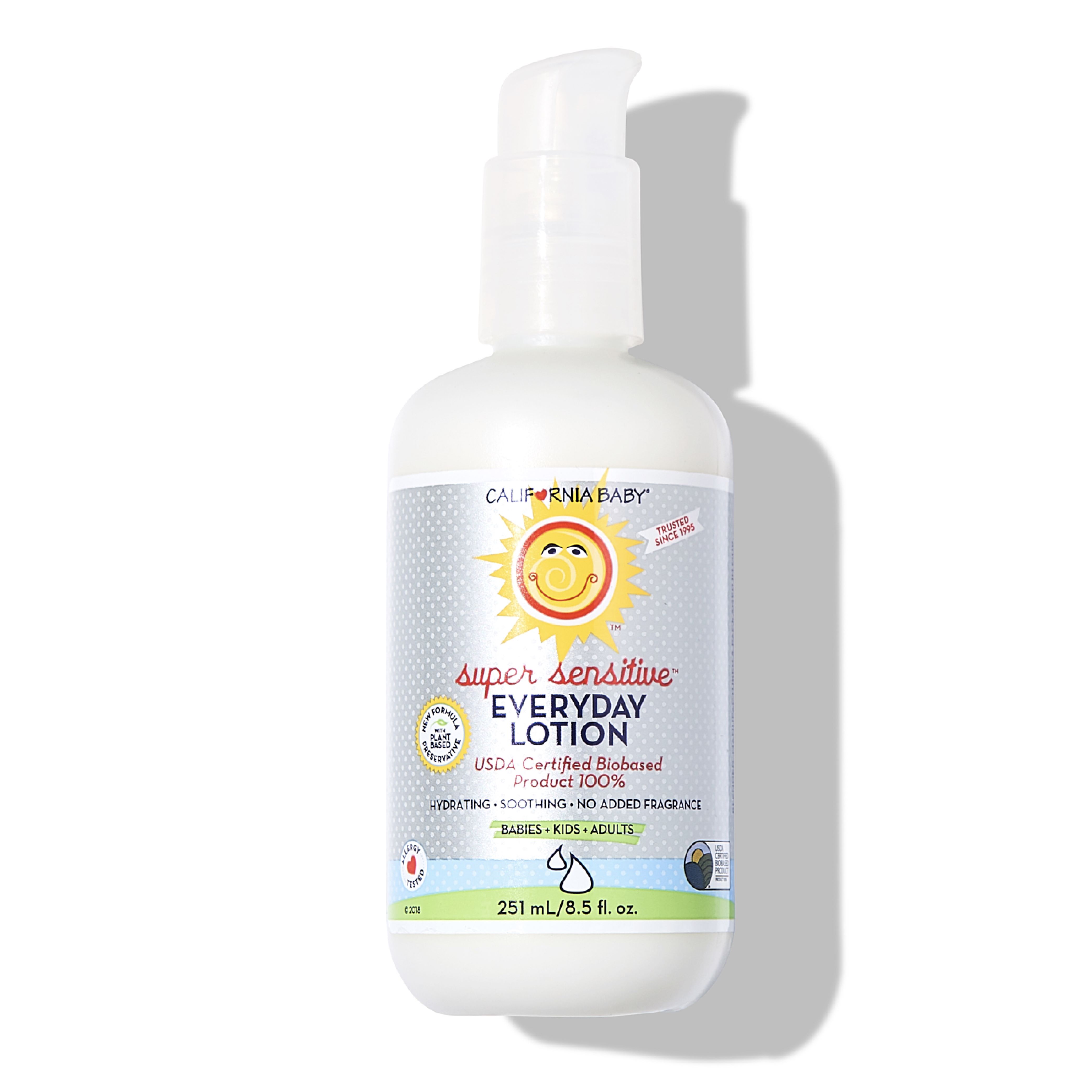 California Baby Super Sensitive Unscented Lotion | 100% Plant-Based Ingredients | Fragrance Free Baby Lotion For Newborn | Hypoallergenic Lotion for Sensitive Skin | 251 mL / 8.5 oz. California Baby