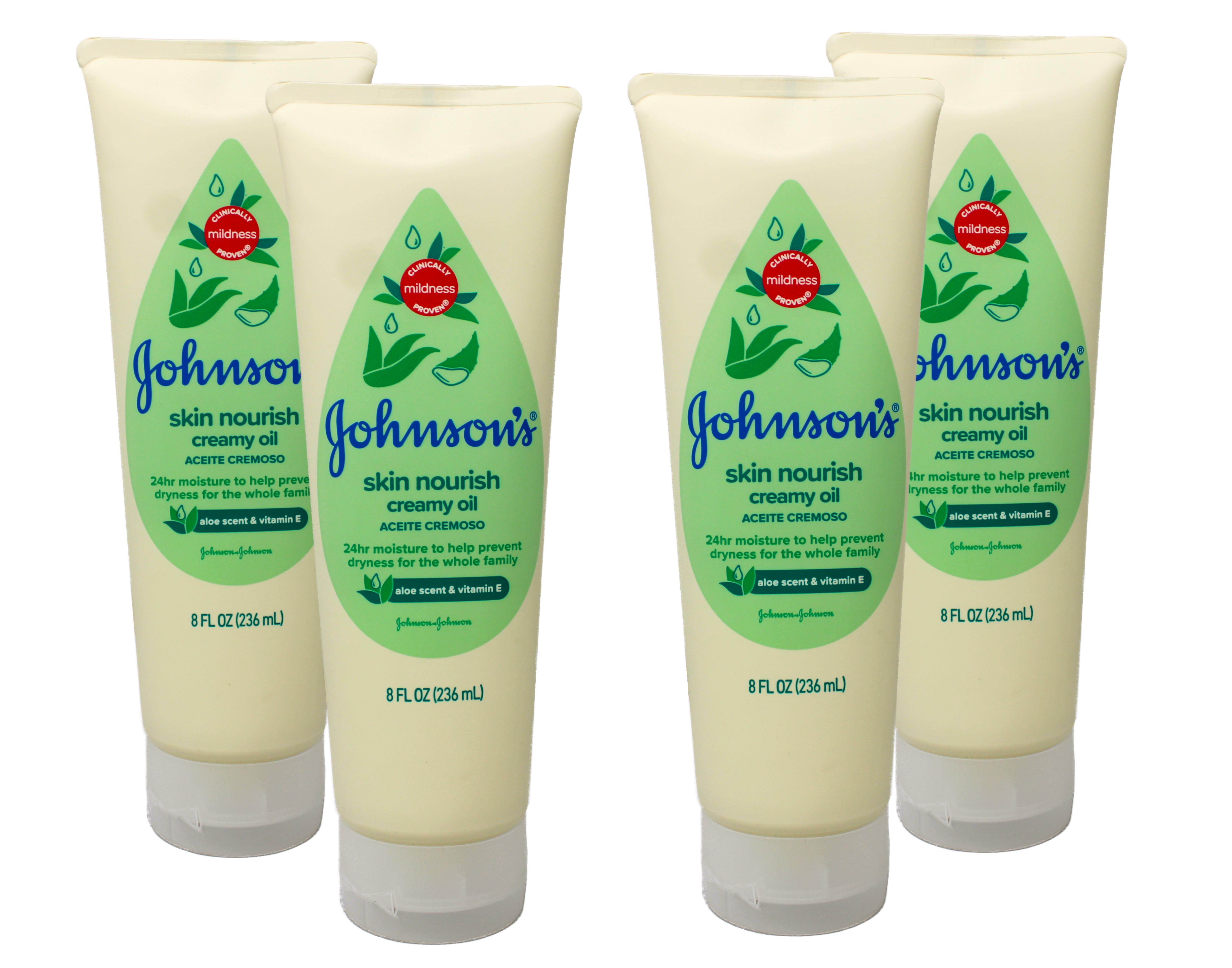 JOHNSON'S Creamy Oil Moisturizing Baby Body Lotion, Hypoallergenic and Paraben Free 8 oz (Pack of 4) Johnson's