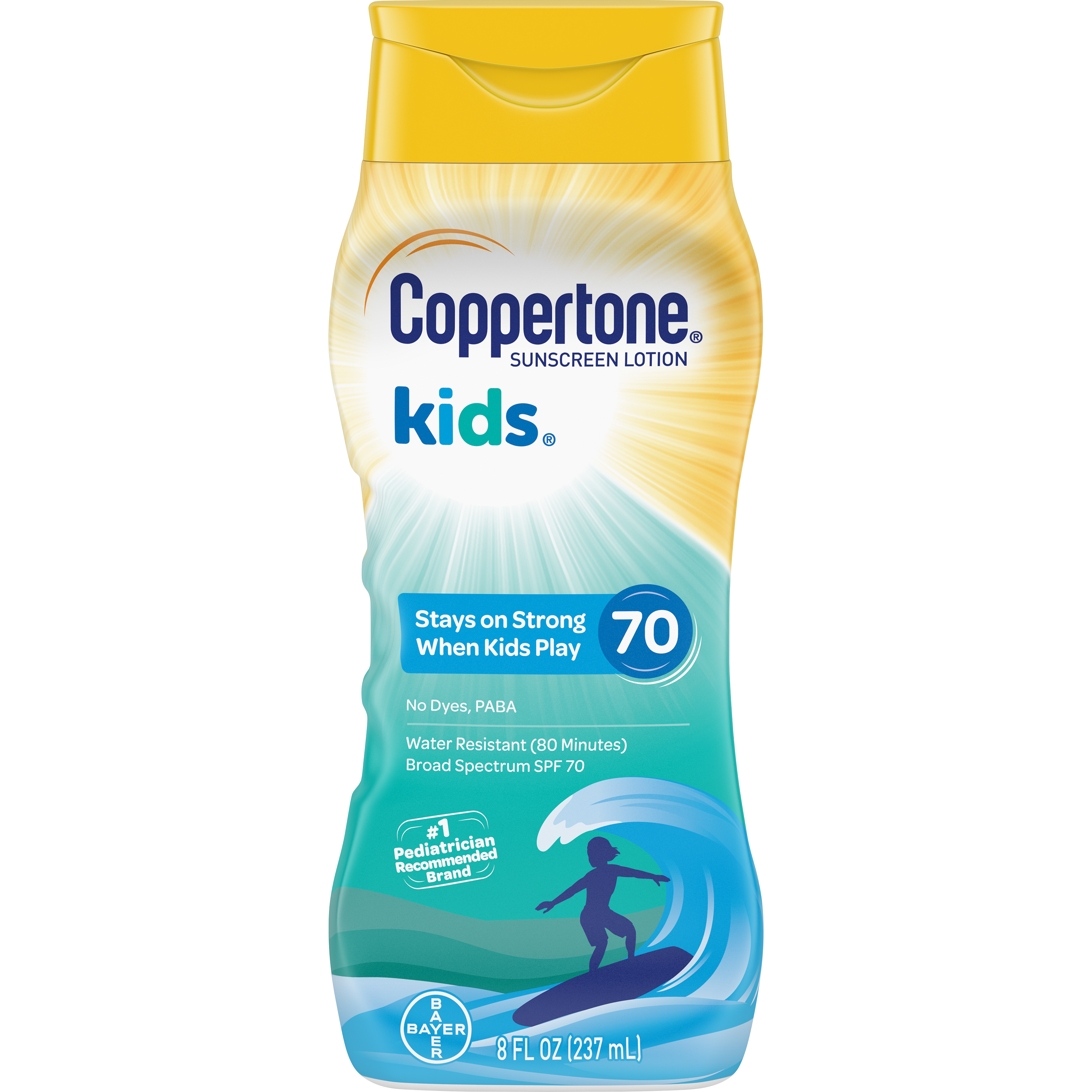 Coppertone Kids Sunscreen Lotion, SPF 70 Sunscreen for Kids, 8 Fl Oz Coppertone