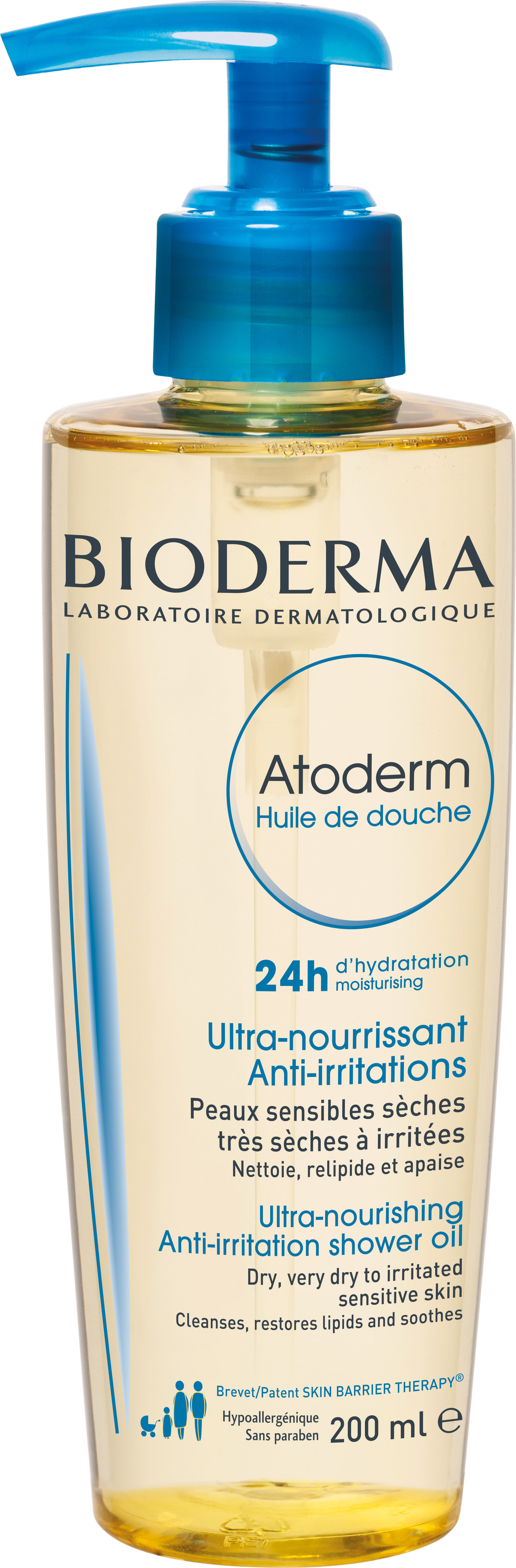 Bioderma - Atoderm, Hydrating Shower Body Oil for Dry Sensitive or Irritated Skin - 6.7 fl. oz. Bioderma