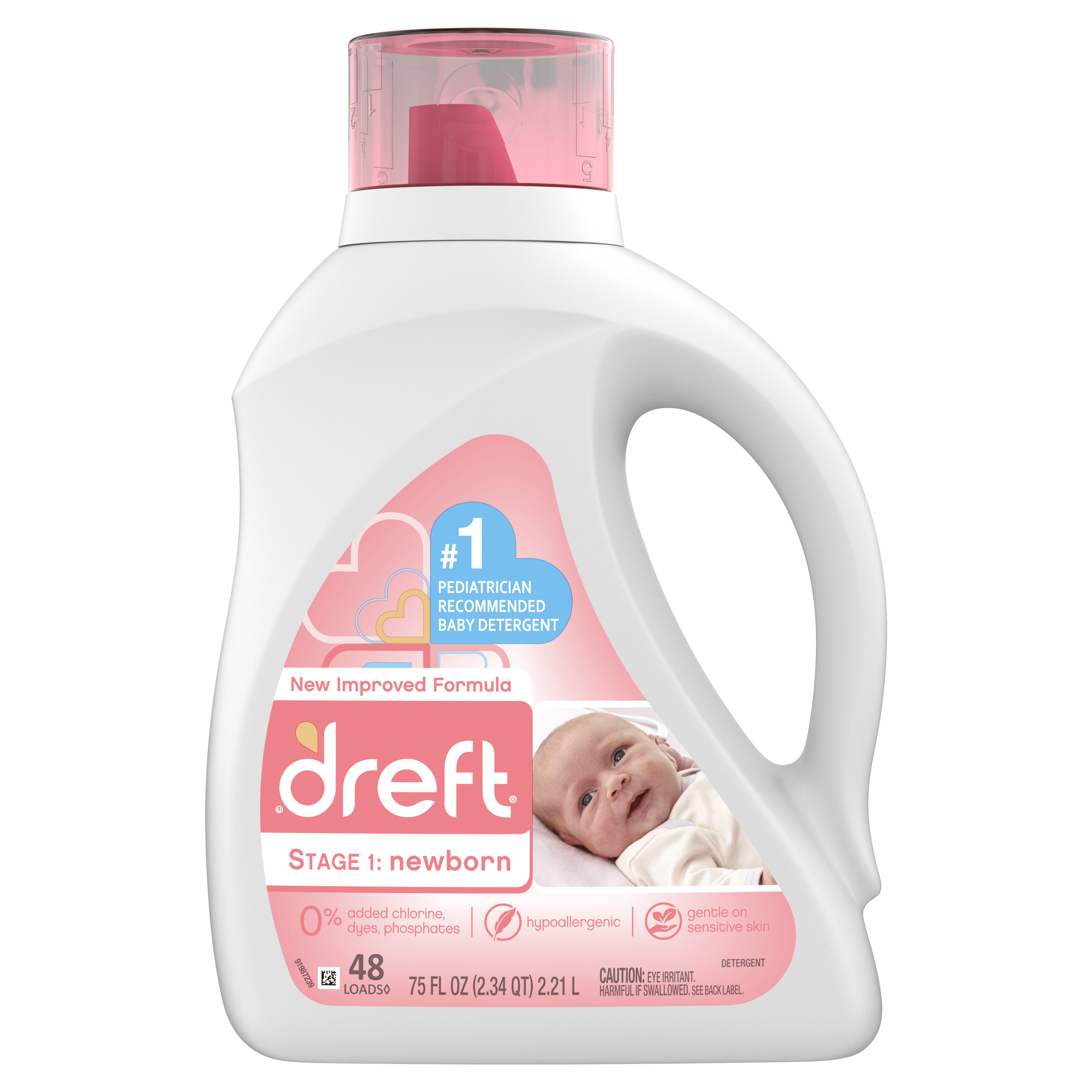 Dreft Stage 1: Newborn Baby, 48 Loads Liquid Laundry Detergent, 75 Fl Oz Dreft