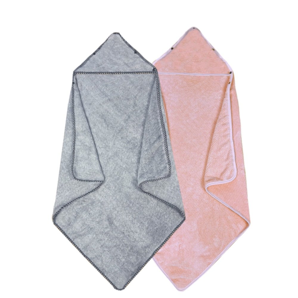 3 in 1 Baby hooded towel, removable hood, Children's Bath Towel Gray and blue 2 pack ICOPUCA