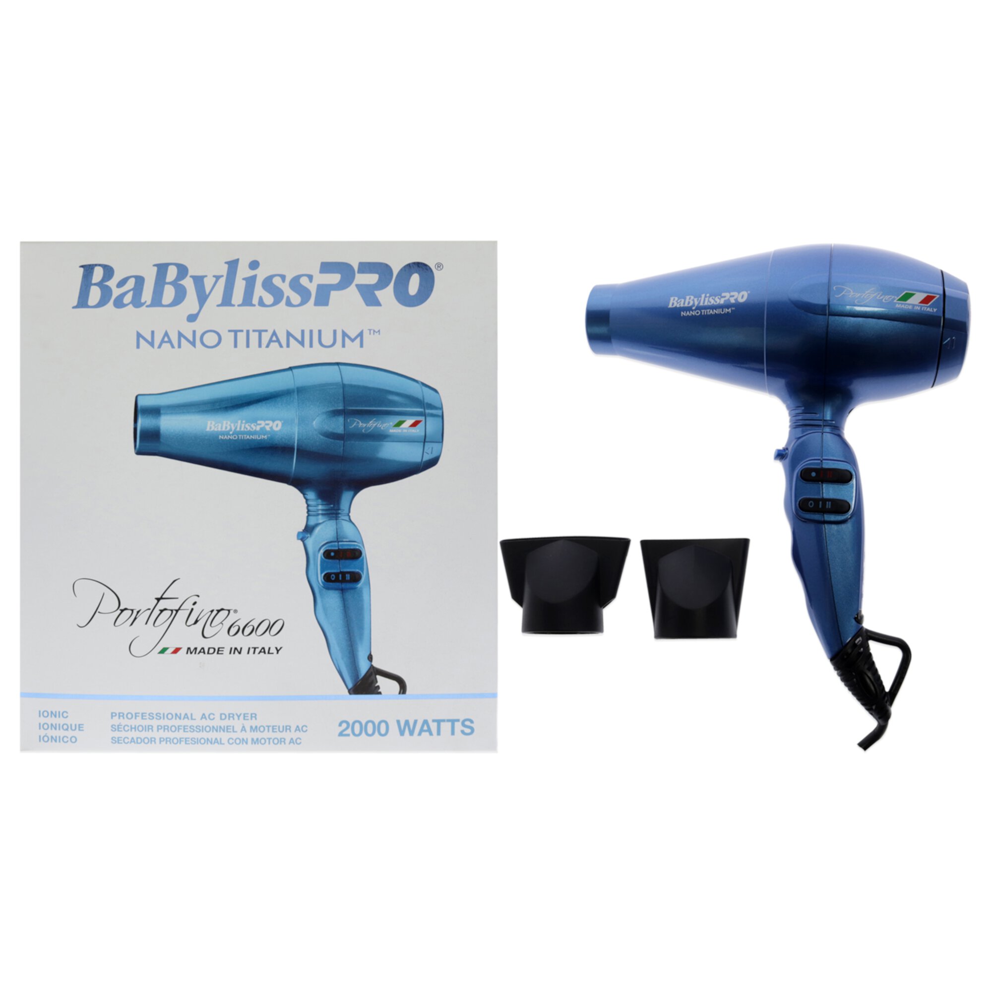 BaBylissPRO Nano Titanium Portofino Full-Size Dryer (Blue) BABYLISSPRO