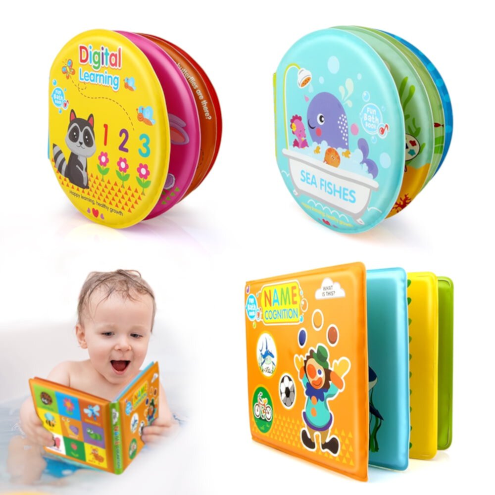 Growsly Baby Bath Book Toys 3 Pack Bath Books with Different Themes for Toddler Books 1-3 Years Old Boys&Girls Growsly