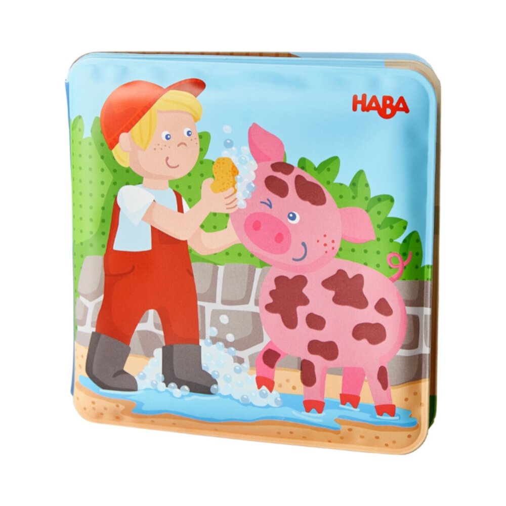 HABA Animal Wash Day - Magic Bath Book - Wipe with Warm Water and the "Muddy" Pages Come Clean Haba