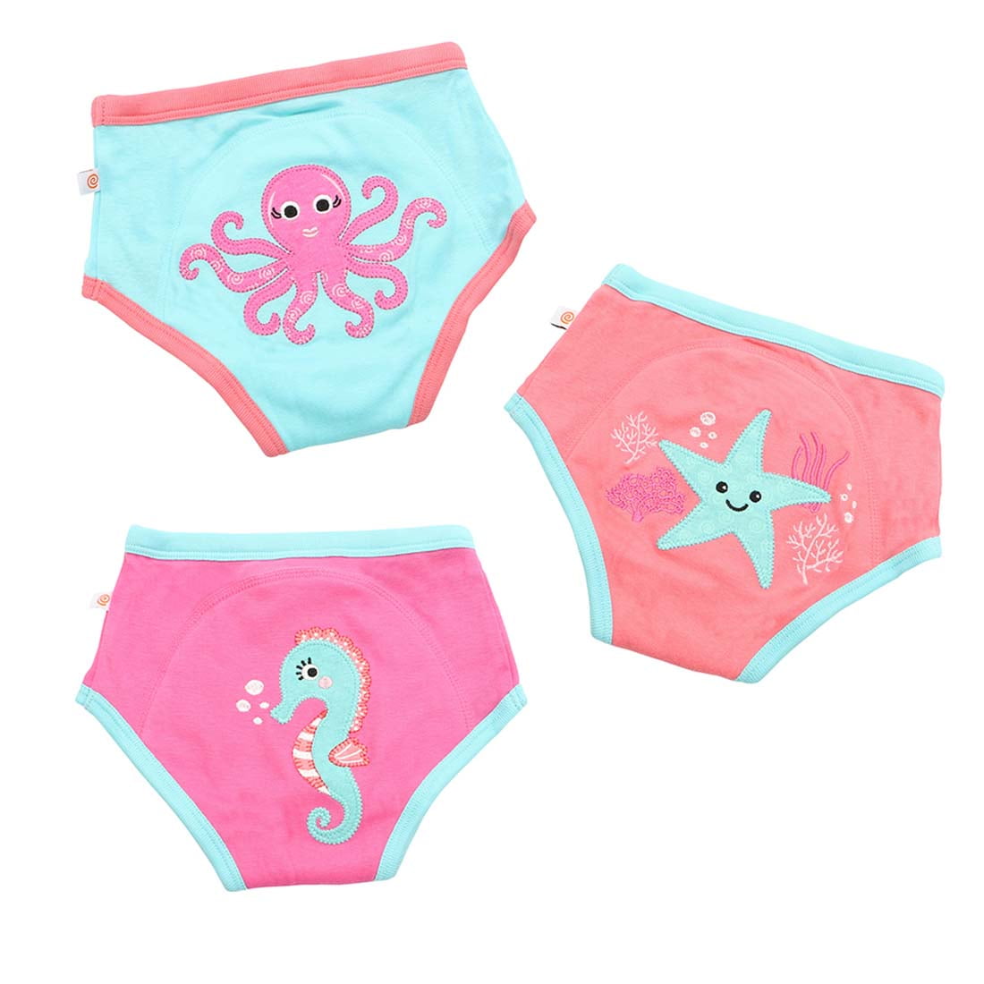 ZOOCCHINI Toddler Organic Potty Training Pants (3-pk) - Ocean Gals ZOOCCHINI