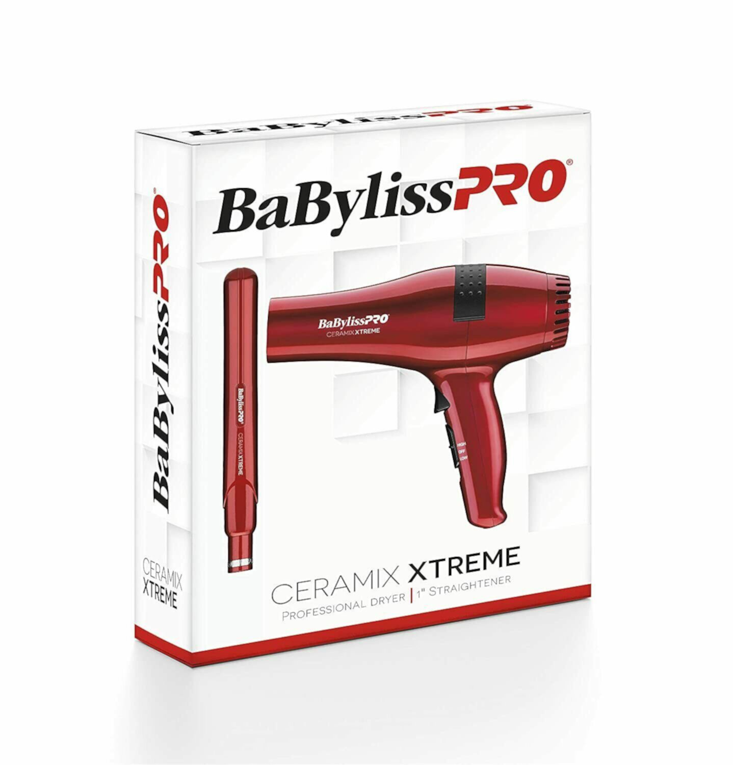 BaBylissPro Ceramix Xtreme Dryer 2000 Watt Dryer & 1" Straightener Combo BABYLISSPRO