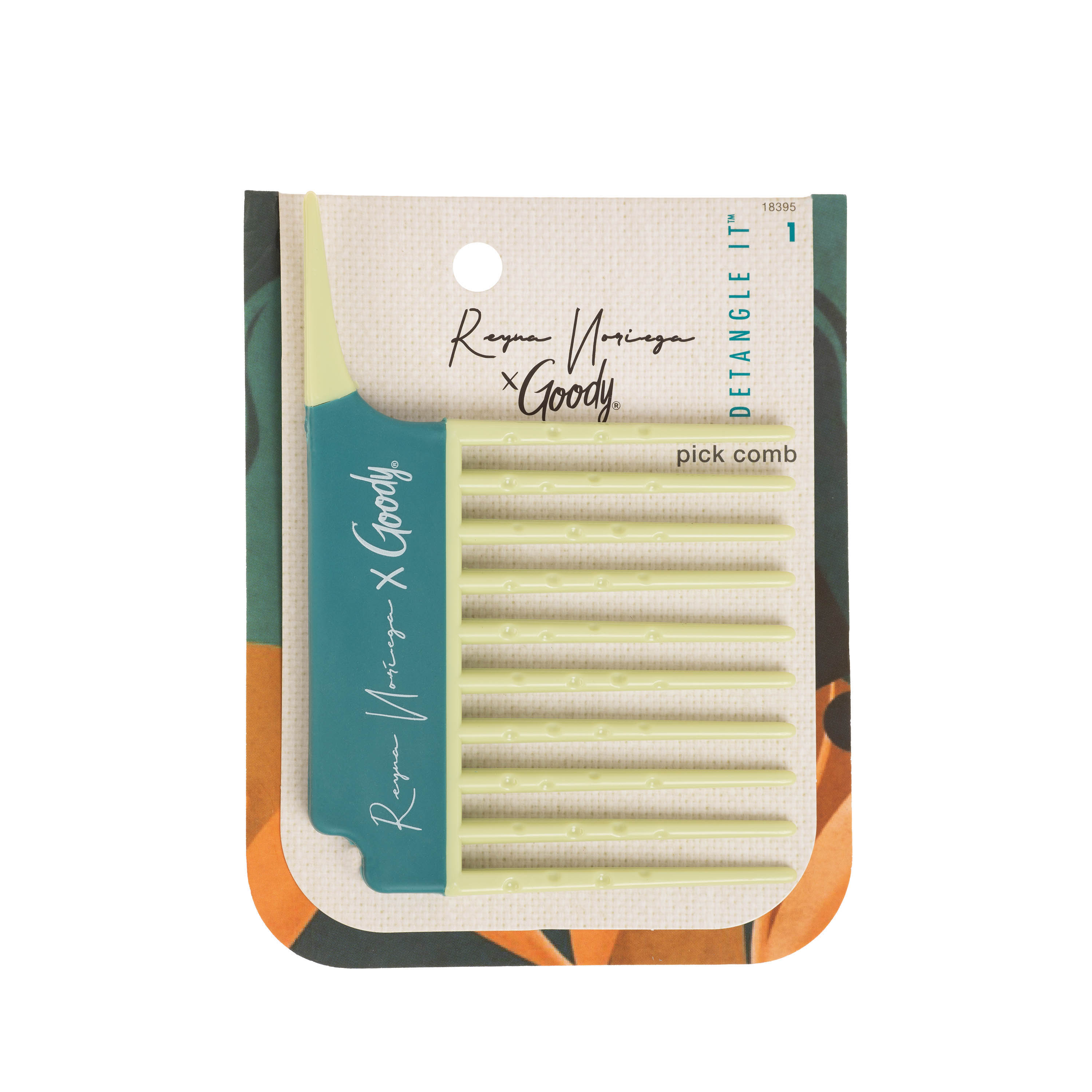 Goody Tru X Reyna Noriega Collab Ouchless® Detangling Pick Comb Green, 1 CT GOODY