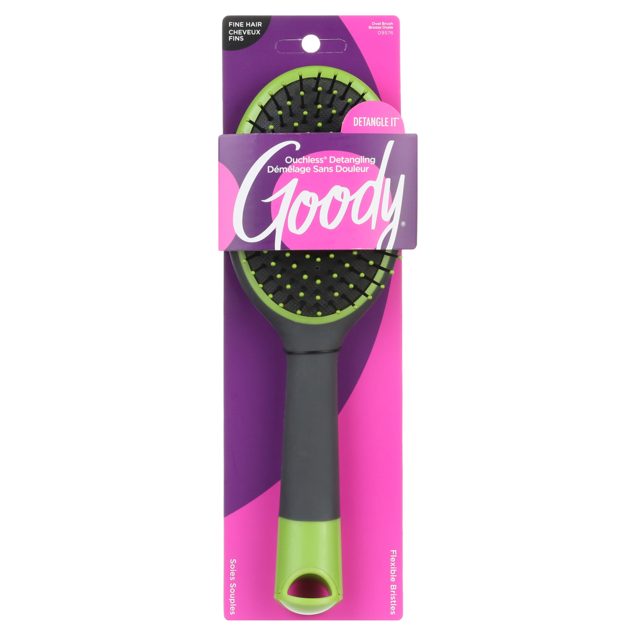 Goody Detangle It, Oval Hair Brush, Green & Gray, 1 Count GOODY