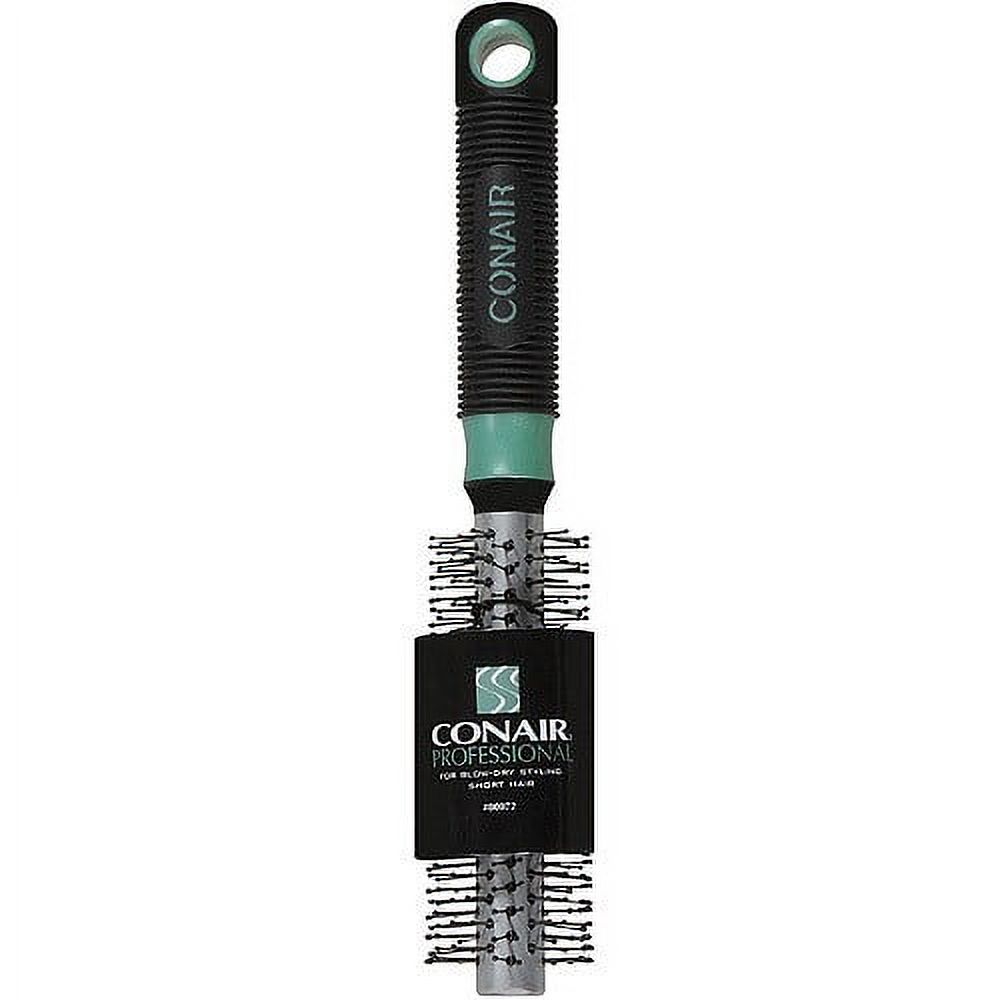 Conair Professional Small Metal Round Hairbrush with Nylon Bristles and Rubber Handle, Colors Vary Conair