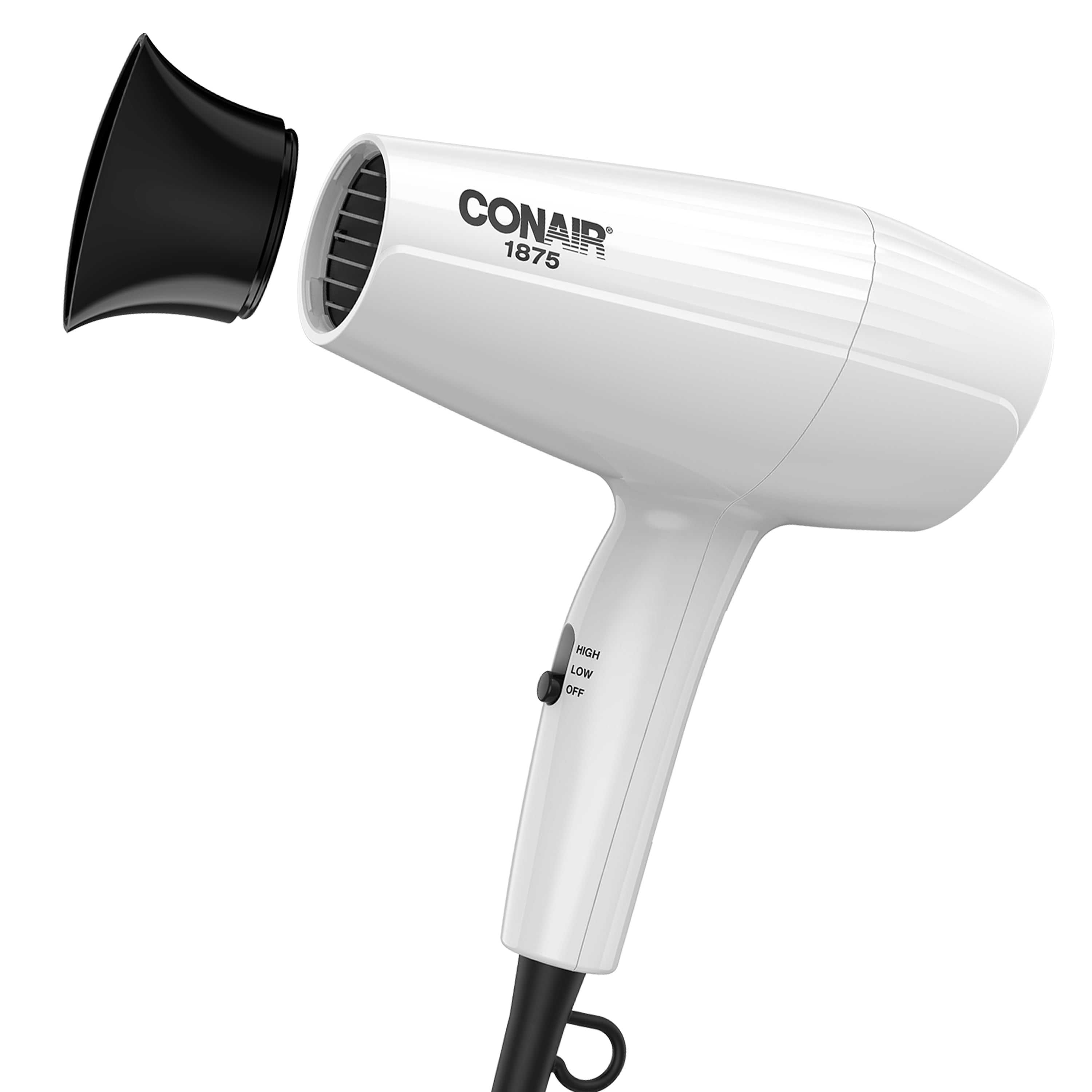 Conair 1875 Watt Mid-Size Dryer for Powerful Drying and Styling And All Hair Types, Black 303DGN Conair