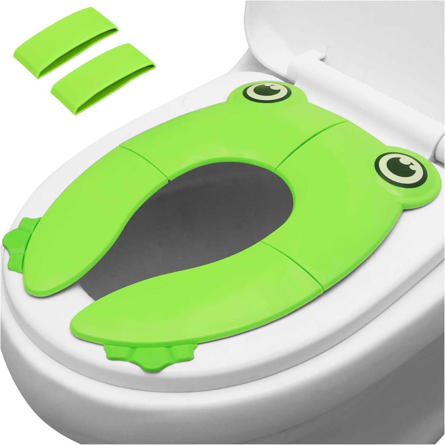 PandaEar Toilet Seat Cover | Folding Travel Toilet Seat for Children and Potty Training | Portable Silicone Toilet Seat for Toddlers, Boys & Girls with Non-Slip Silicone Pads -Panda PandaEar