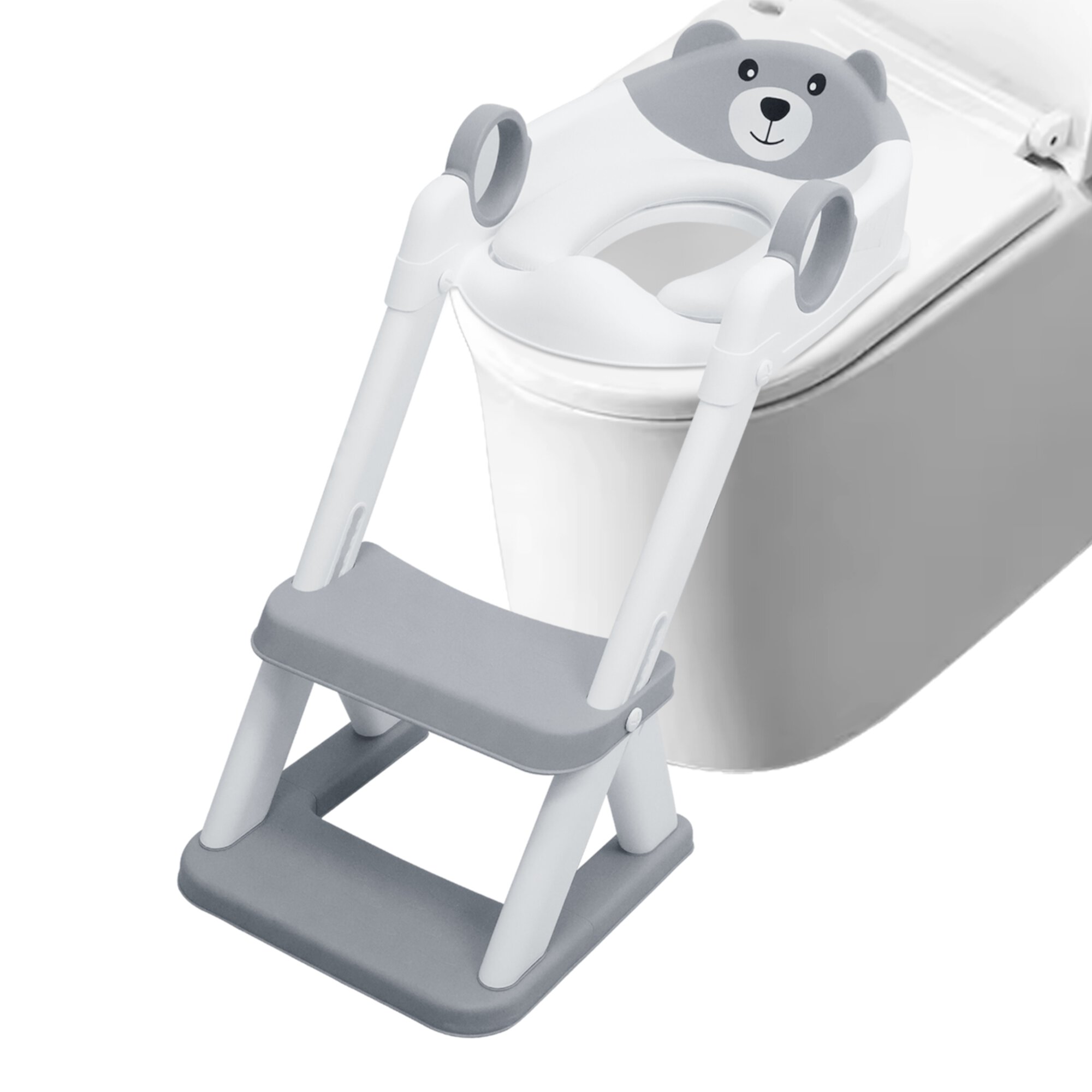 BUSATIA Toilet Potty Training Seat with Step Stool Ladder,Potty Training Toilet Seat for Toddlers Kids Boys Girls- 2 in 1 Comfortable Safe Potty Seat with Anti-Slip Pads Ladder,Grey Visit the BUSATIA Store