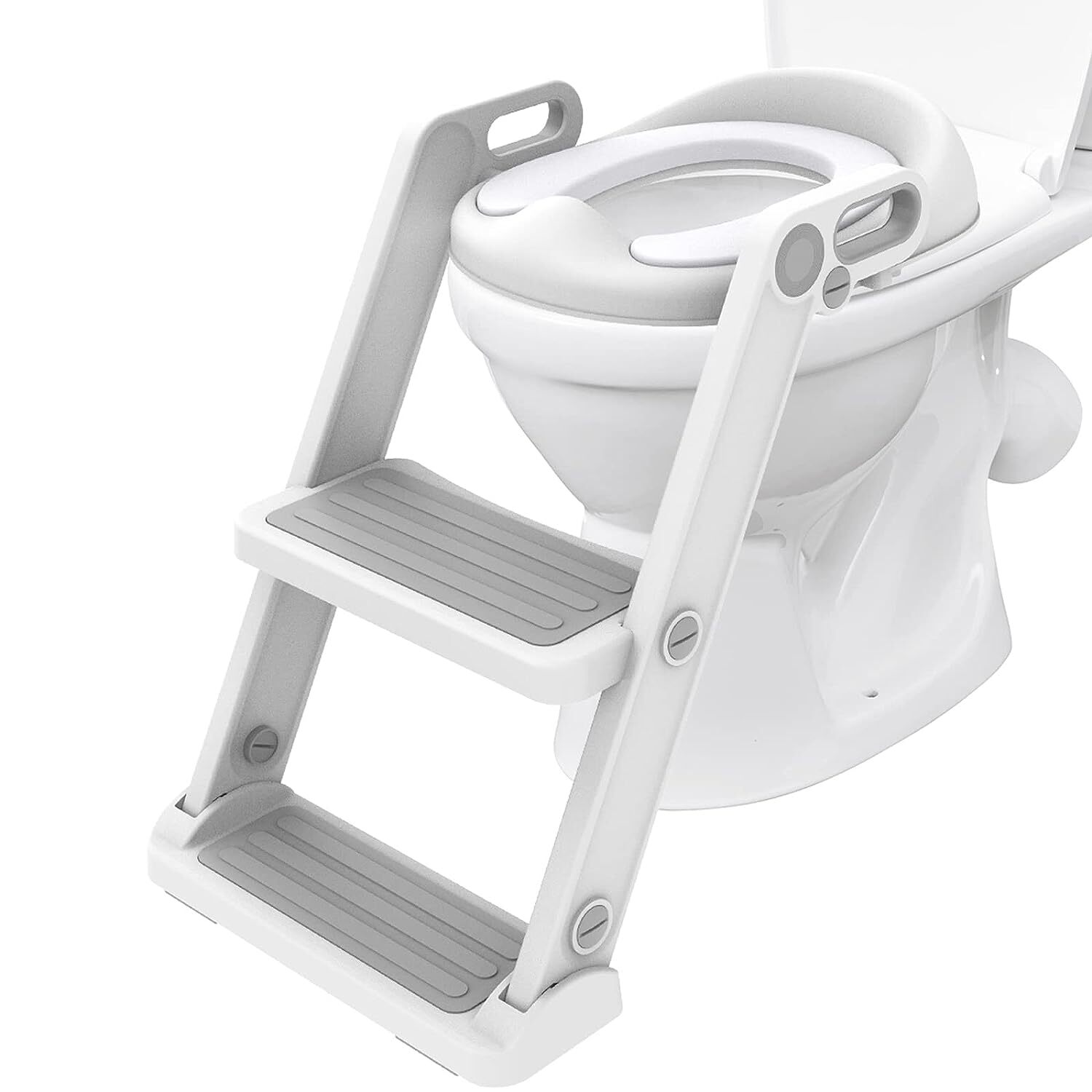 KORIMEFA Unisex Toddler Toilet Seat with Adjustable Ladder, Sturdy, Suitable for Round Toilets KORIMEFA