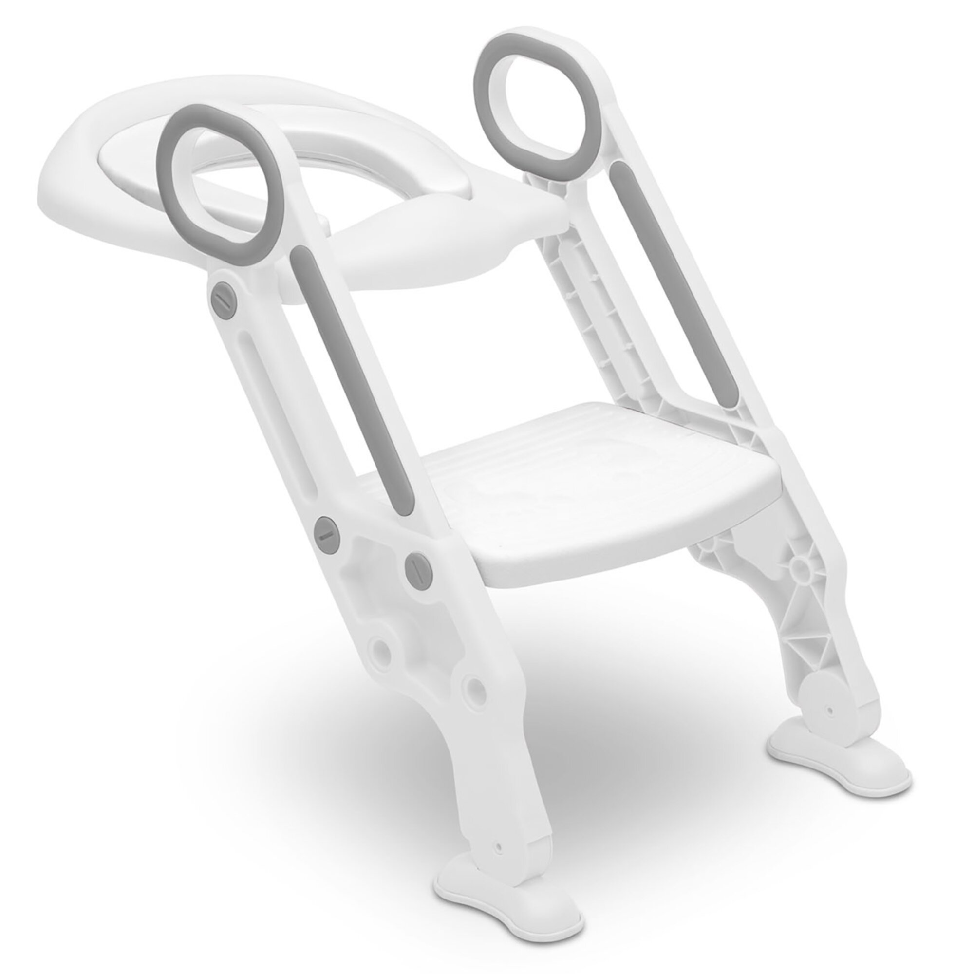 Delta Children Kid Size Toddler Potty Training Ladder Seat for Boys & Girls - Foldable Design Includes Adjustable Height, Soft Removable Seat & Built-In Splash Guard - Easy to Clean, White Delta Children