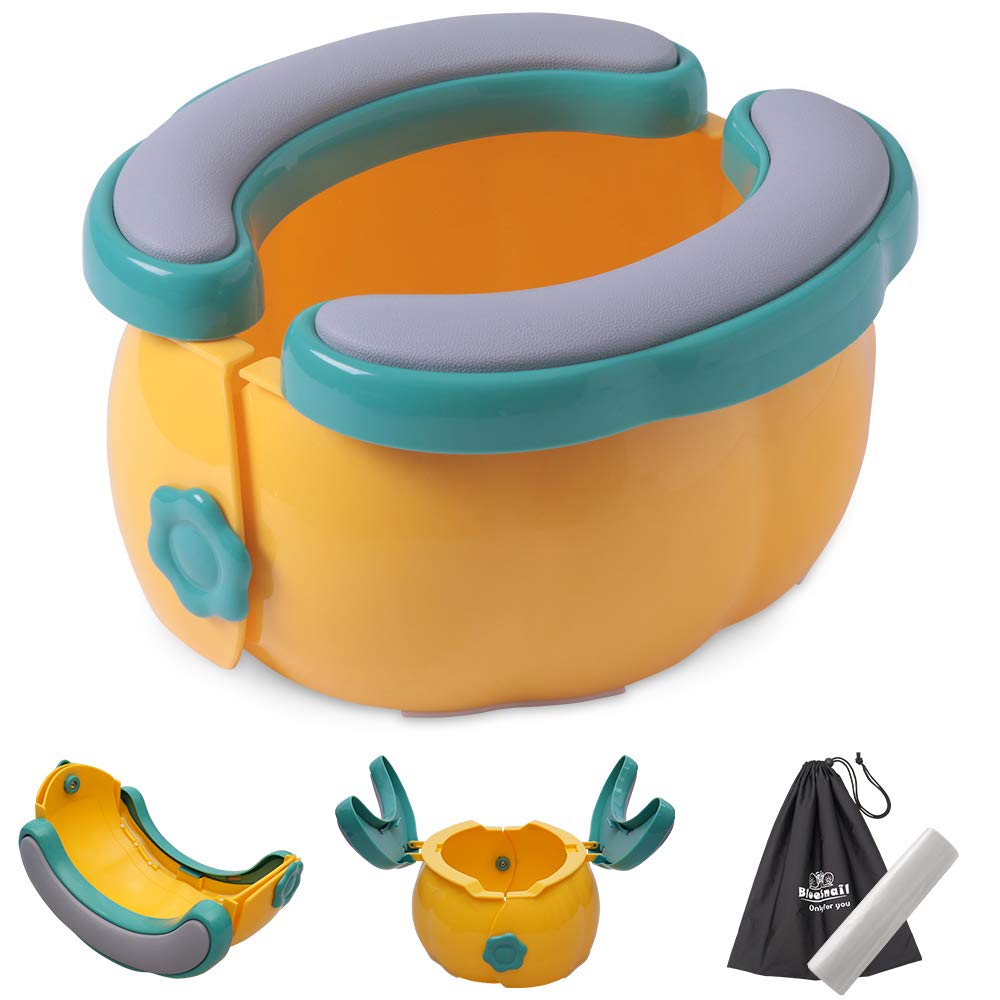 Portable Folding Compact Unisex Travel Potty for Toddler Boys & Girls by BlueSnail (Yellow) BlueSnail