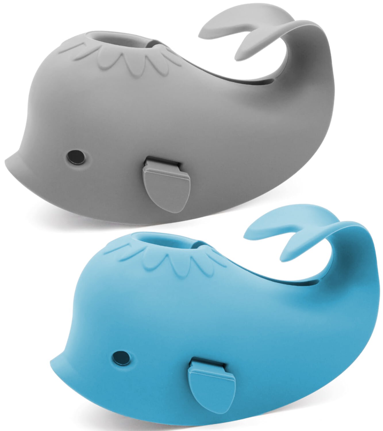 ZHUYING 2 pcs Baby Bathtub Faucet Cover, Bath Faucet Cover for Kids, Baby Bath Spout Cover, Soft Silicone Bathtub Faucet Safety Toys, Cute Whale, Universal Fit ZHUYING