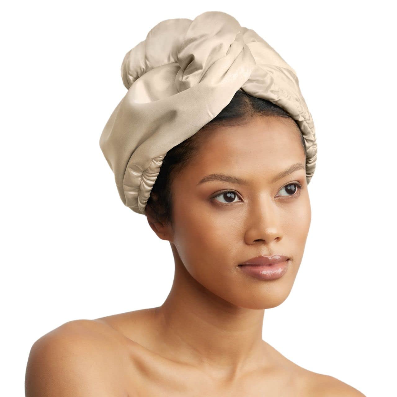 Kitsch Microfiber Hair Towel Wrap - Quick Dry Curly Hair Wraps for Women (White Terrazzo) Kitsch