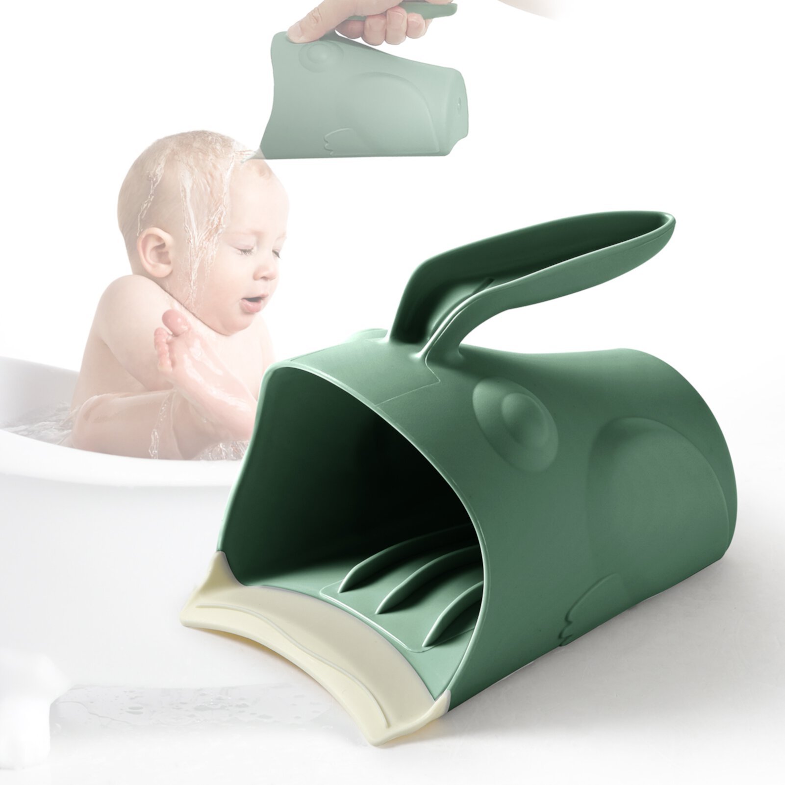 Rezlli Baby Shower Cup Bath Rinse Cup for Toddler, Keep Water from Eyes and Ears (Green) Visit the Rezlli Store