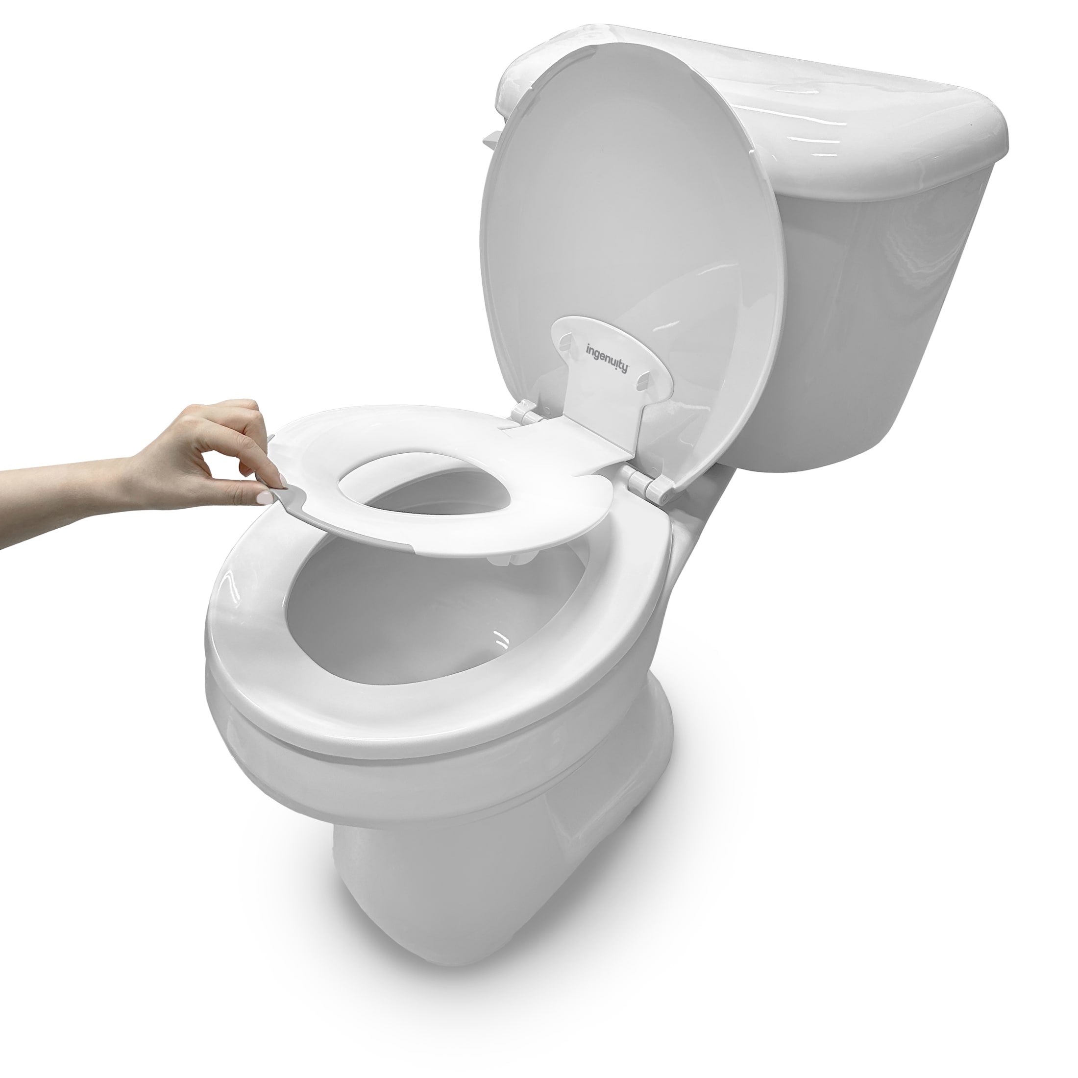 Ity by Ingenuity Flip & Sit Potty Seat, Potty Training Seat Attaches to Adult Toilet Seat - White Ingenuity