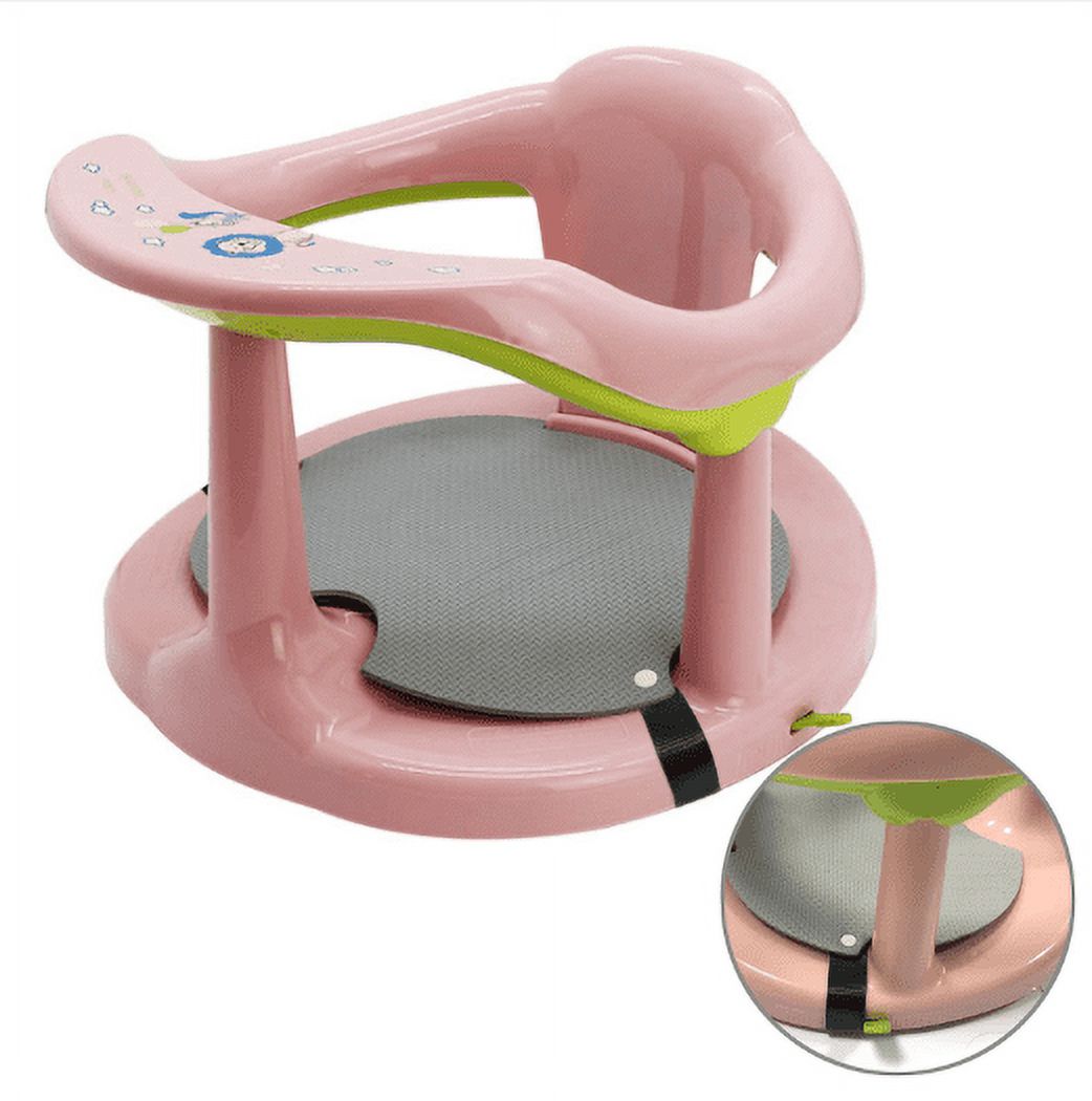 Freecat Bath Seat with Non-Slip Mat, Bath Tub Chair with Suction Cups, Bath Tools Gift for Toddlers 6 9 12 18 Months,Pink. Freecat