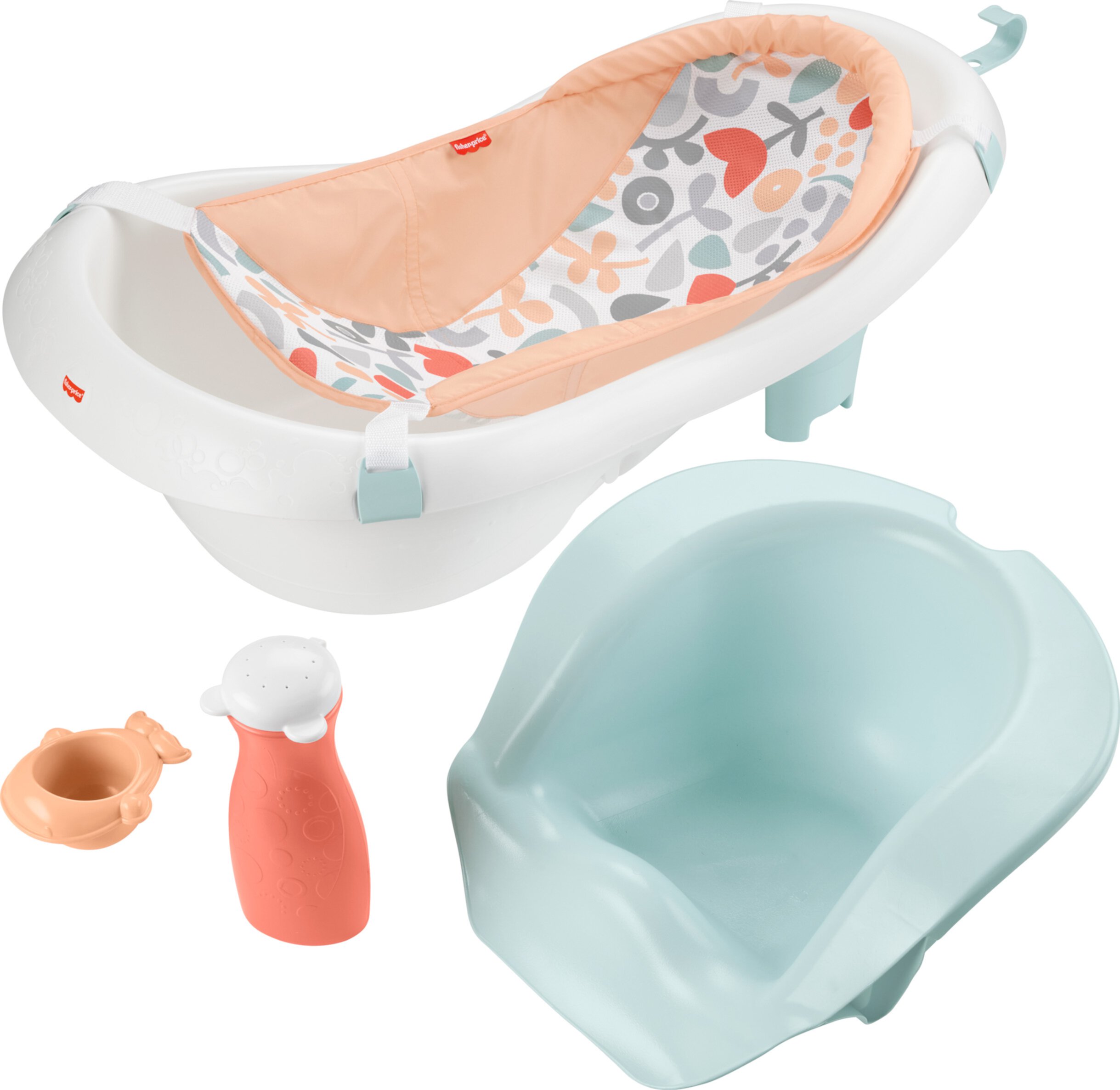 Fisher-Price 4-in-1 Sling 'n Seat, Baby Bath Tub for Newborn to Toddler, Summer Blossoms, New, Plastic Visit the Fisher-Price Store