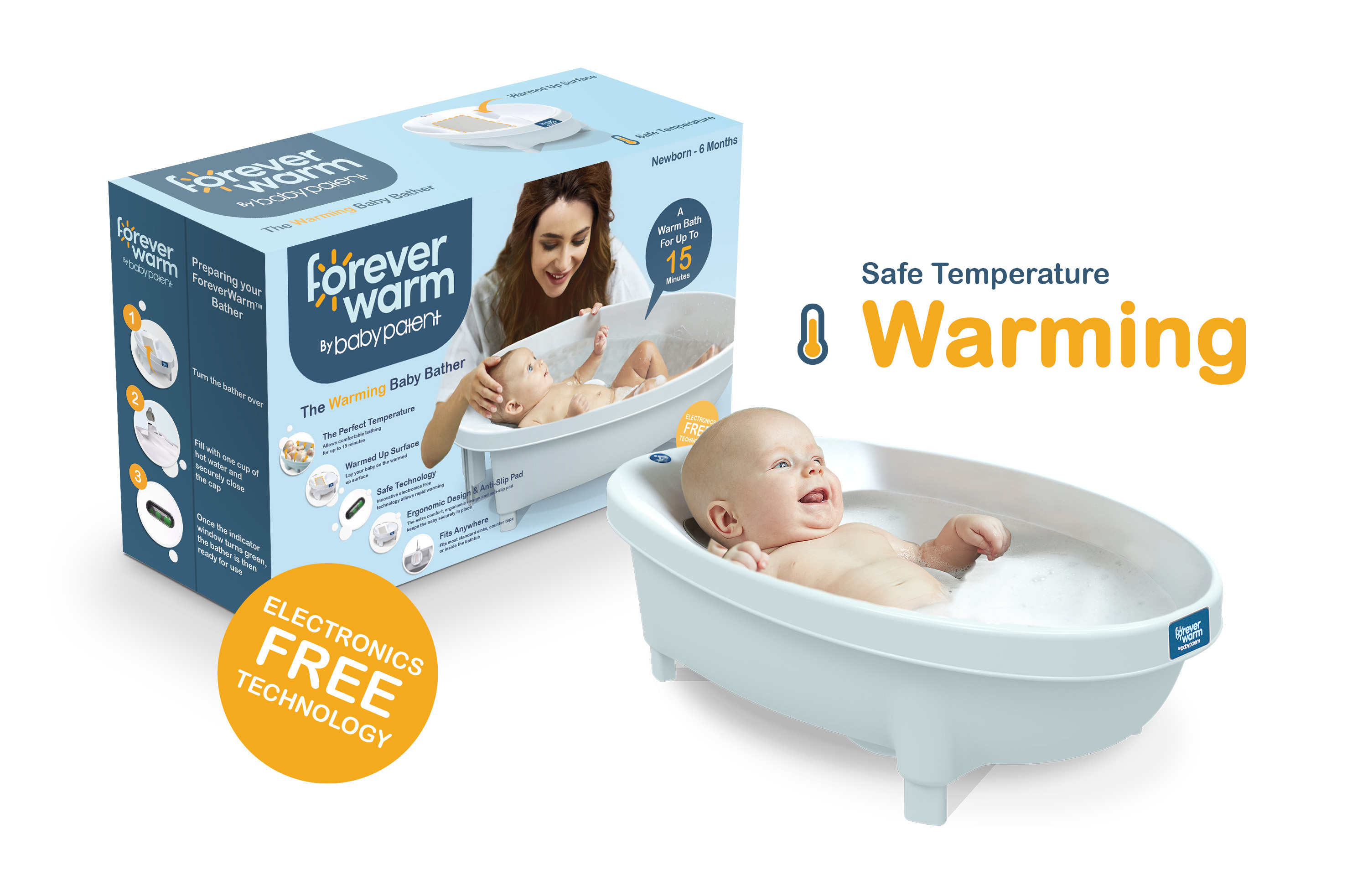 Baby Patent Forever Warm Warming Baby Bathtub Bather Baby Patent