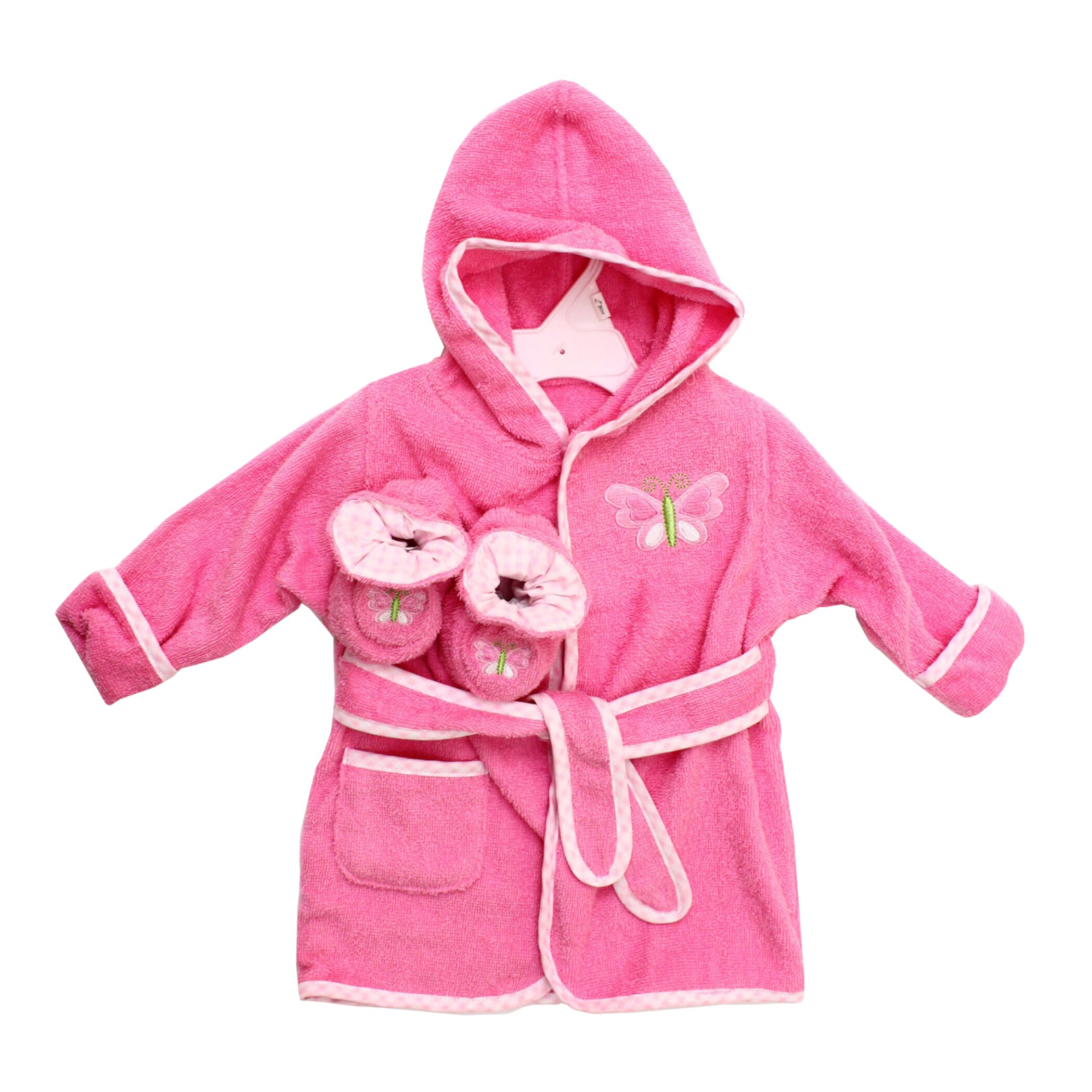 Spasilk Baby Cotton Terry Hooded Bathrobe with Booties, Shower Set, Pink Butterfly Visit the Spasilk Store