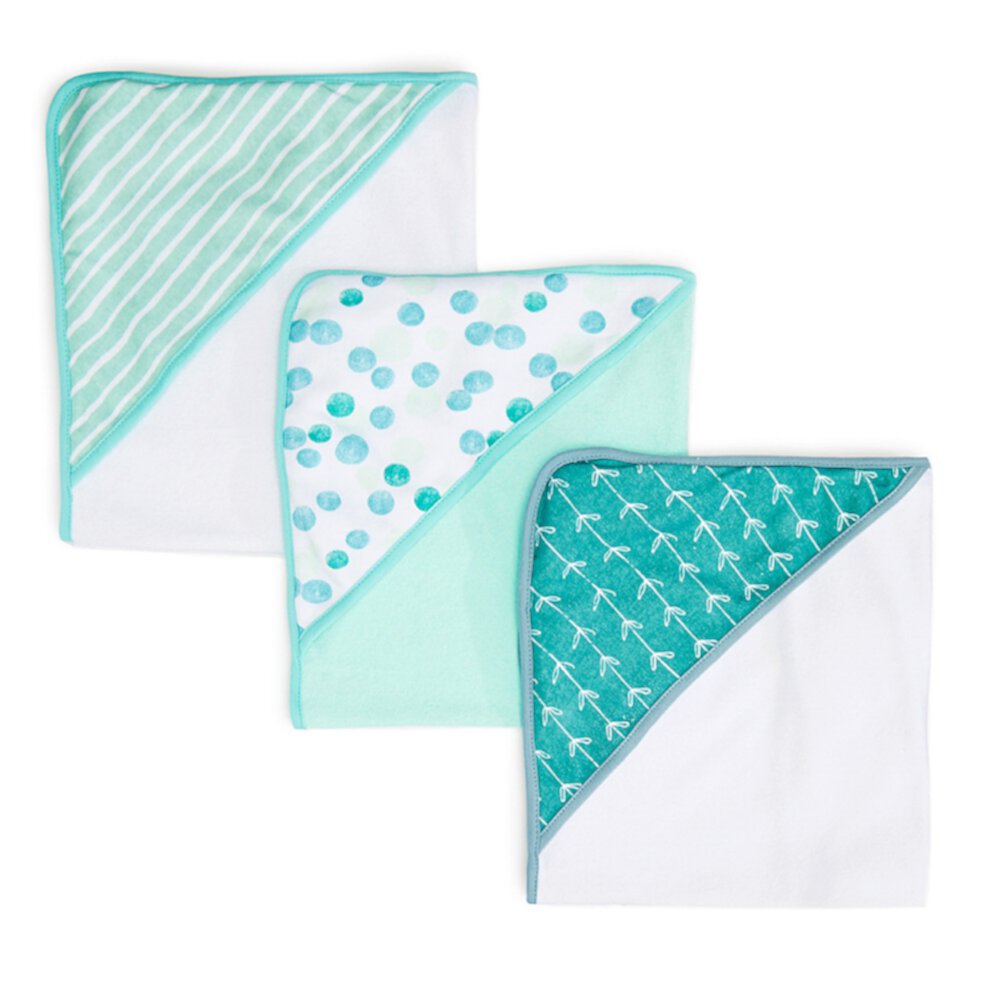 Spasilk Baby Hooded Towel Set for Newborn Boys and Girls, Soft Terry Bath Set, Pack of 3, Green Dots Visit the Spasilk Store