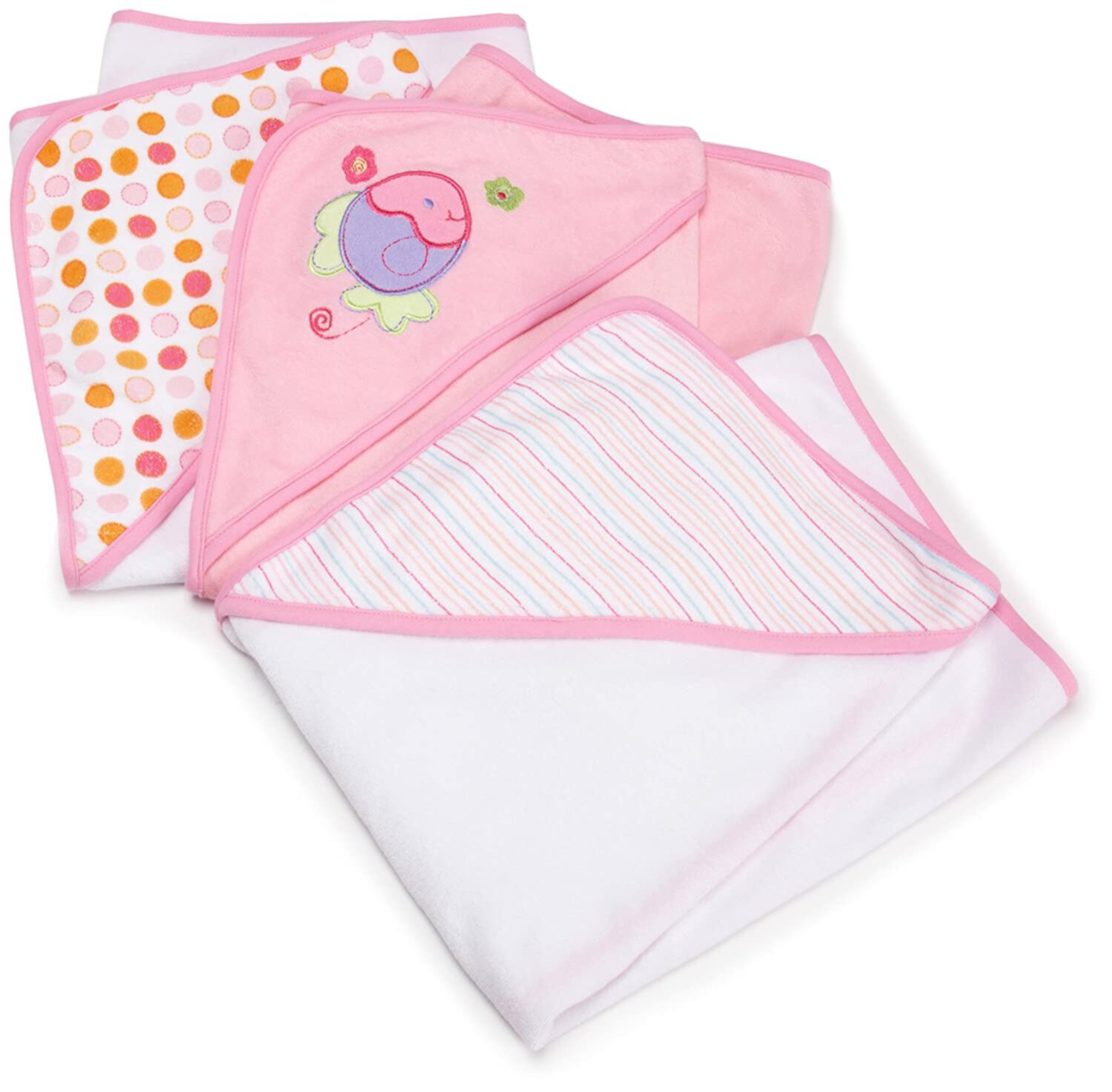 Spasilk Baby 3 Pack Terry Bath Hooded Towels, Pink Visit the Spasilk Store