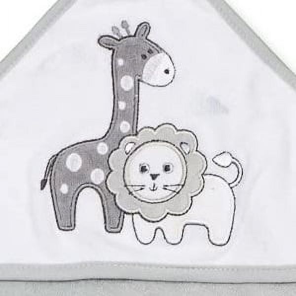 Spasilk Baby Hooded Terry Bath Towels & Washcloths Set for Infants and Newborns, Gray Lion Visit the Spasilk Store