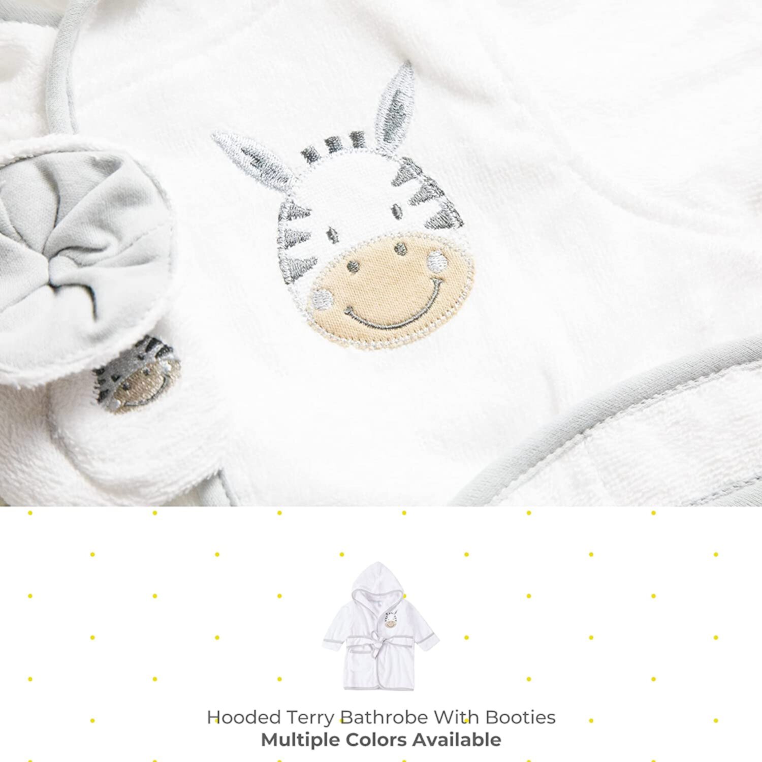 Spasilk Hooded Terry Bathrobe with Booties, Baby Shower Set, 0-9 Months, Grey Lion Spasilk