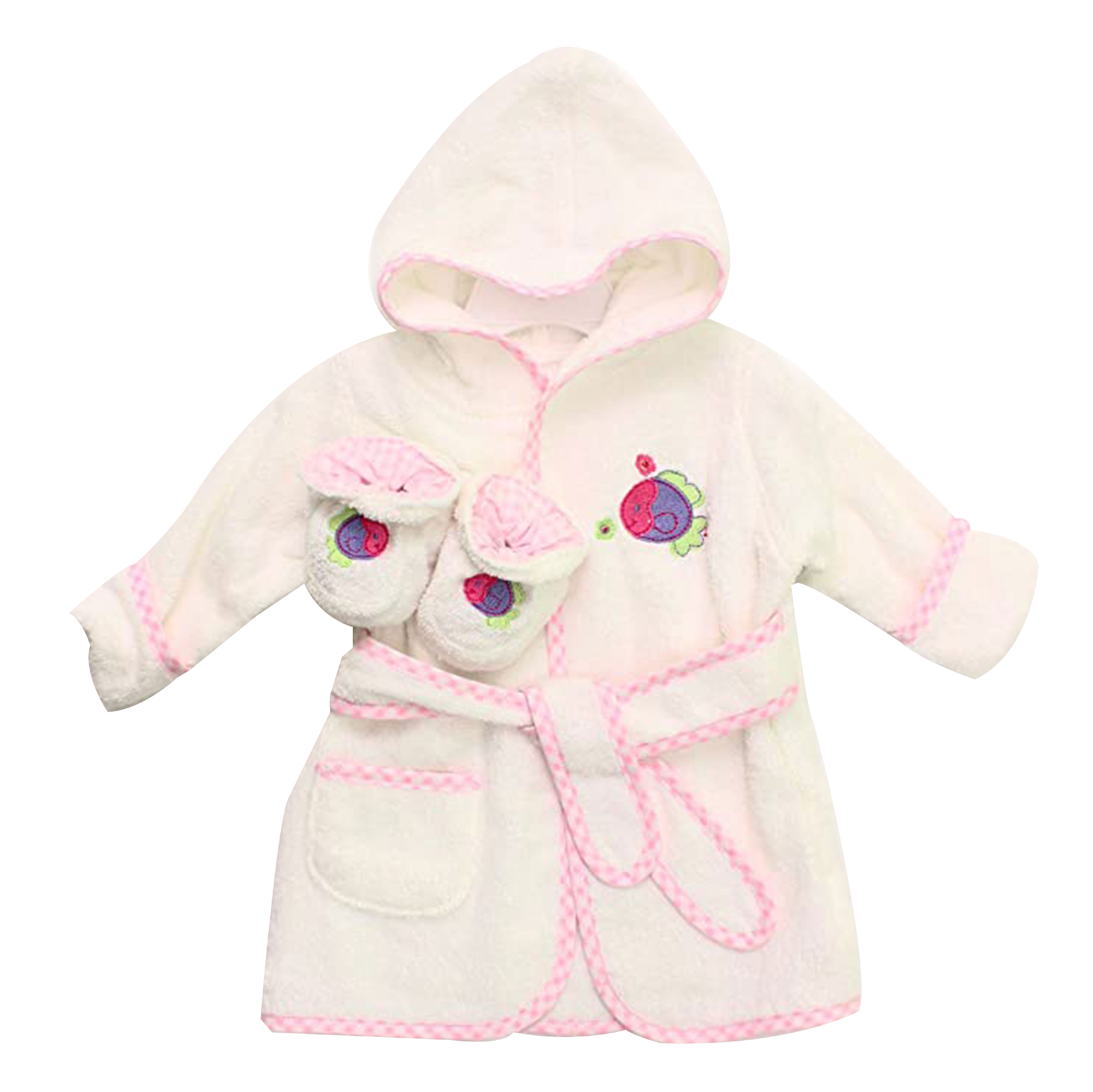 Spasilk 100% Cotton Hooded Terry Bathrobe with Booties, White Fish, 0-9 Months Visit the Spasilk Store