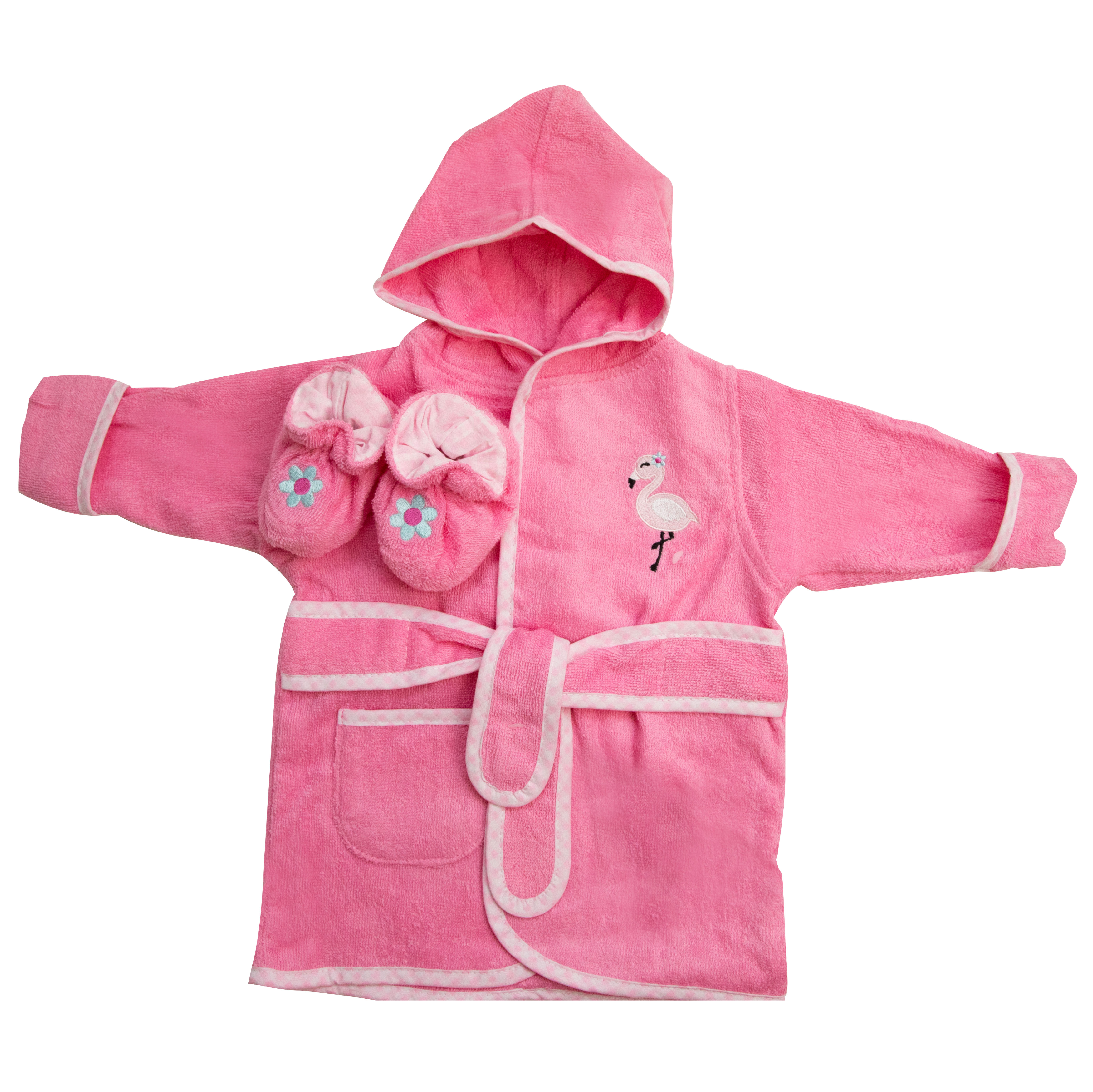 Spasilk Hooded Terry Bathrobe With Booties, Baby Gift Basket, Pink Flamingo Visit the Spasilk Store