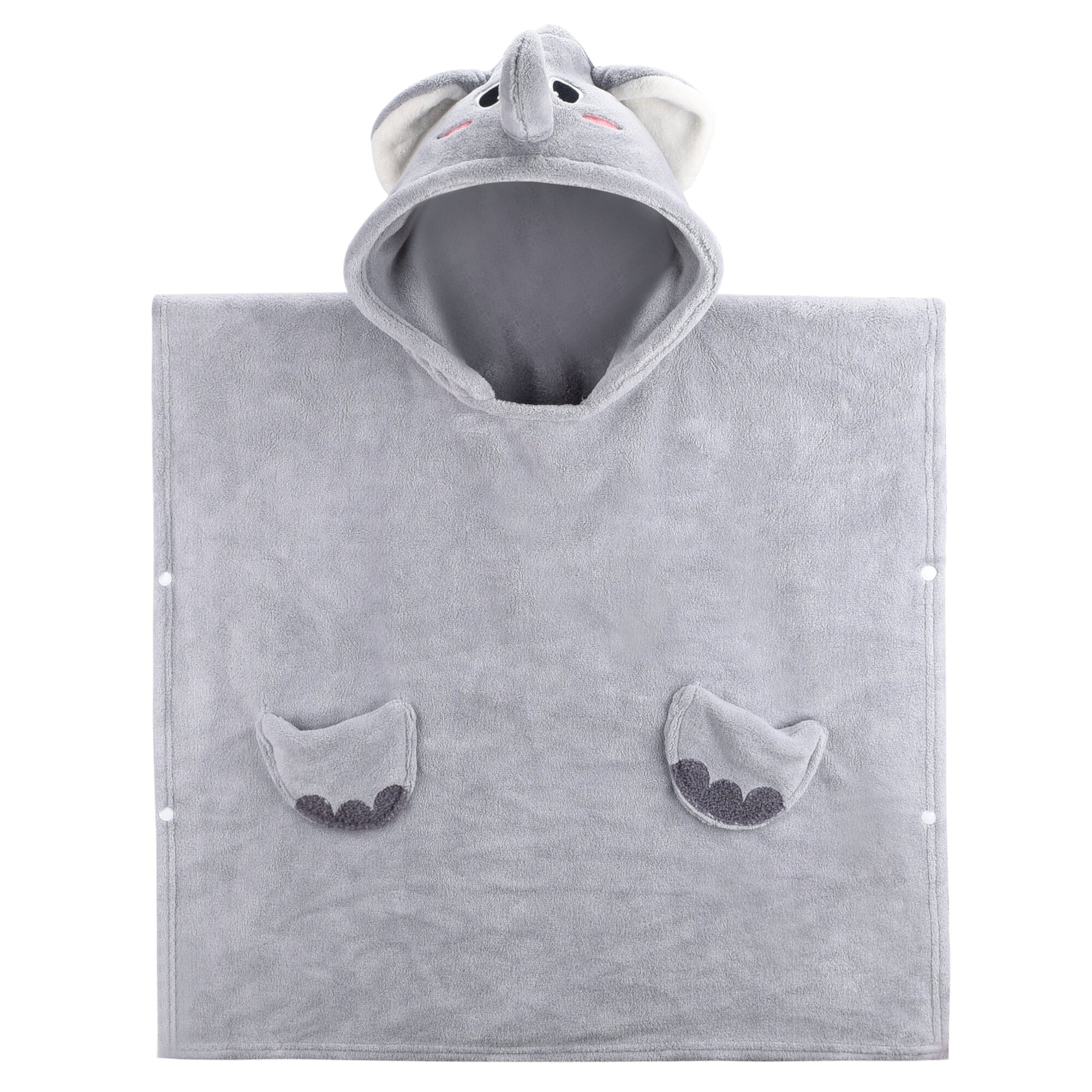 Bebamour Hooded Baby Towel,Baby Bath Towels Baby Super Soft Baby Hooded Towel Kids Hooded Beach Towel for Boys Girls, Machine Washable (Grey Elephant) Bebamour