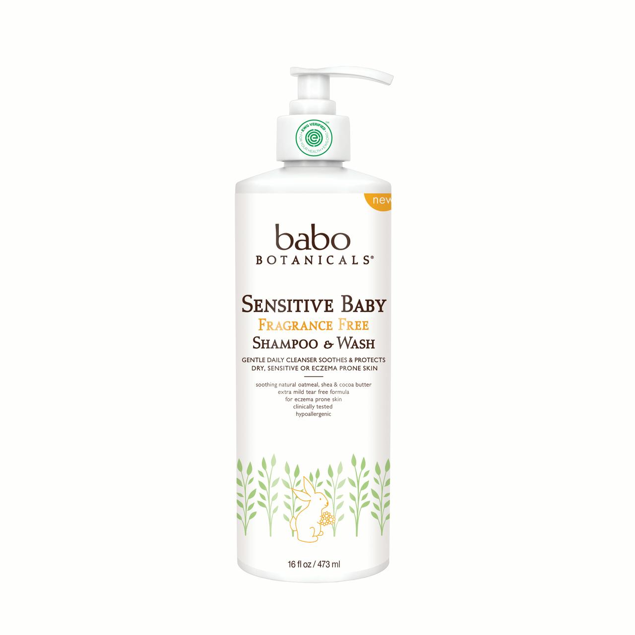 Sensitive Baby Fragrance Free Shampoo & Wash (Family Size) Babo Botanicals