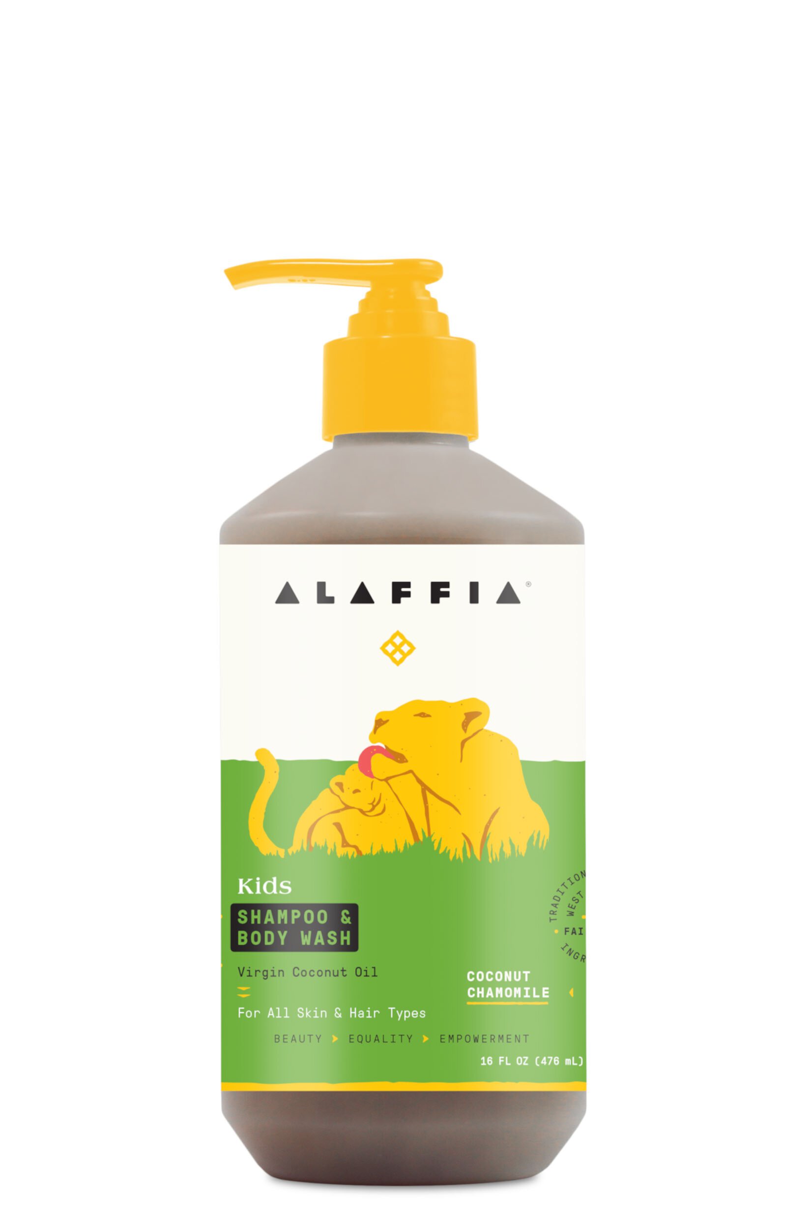 Alaffia Babies and Up Shampoo and Body Wash, Coconut Chamomile, 16 fl oz Alaffia