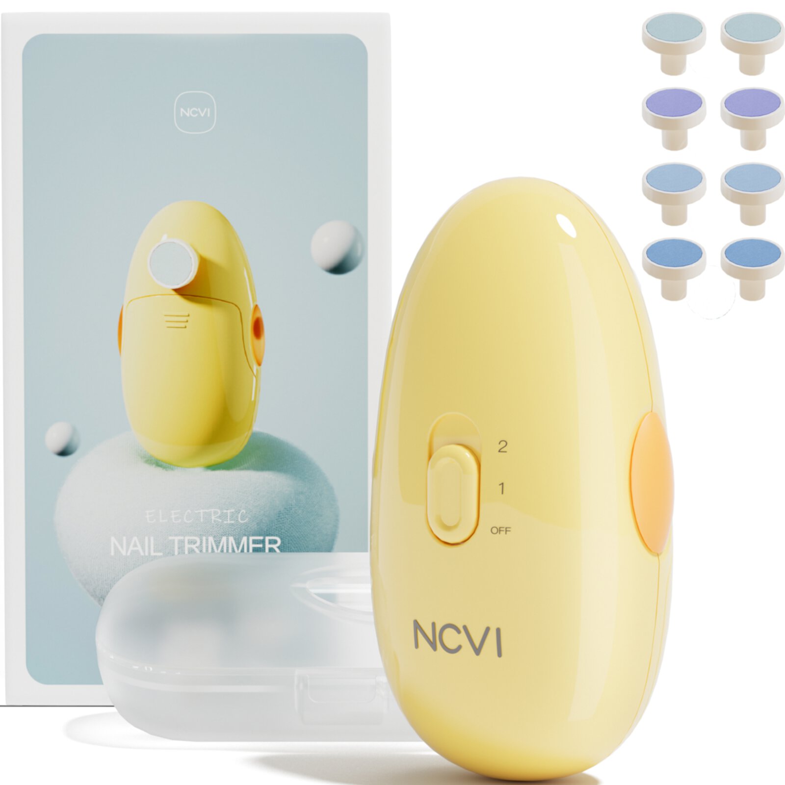 NCVI Baby Nail Trimmer Electric, Safe for Newborn Baby Infant Toddler Kids, Grooming & Manicure Kit (Yellow) NCVI