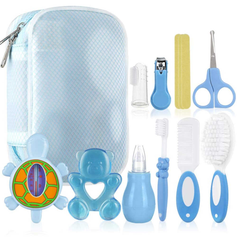 Lictin 12pcs Baby Grooming Kit, Portable Newborn Healthcare Set with Bath Thermometer, Brush Comb & Nail Clippers, Infant Nursery Safety Care Kit for Baby Boy & Girl Lictin