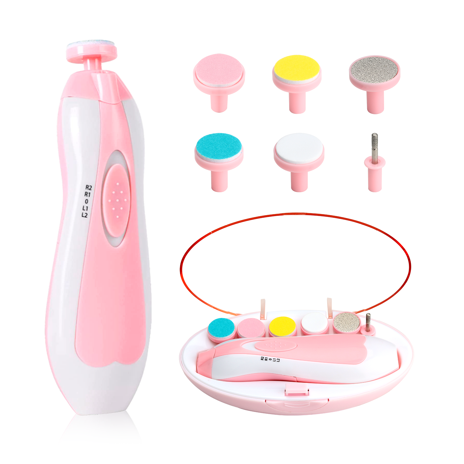 Baby Nail Trimmer Electric,Baby Nail Clippers, 6 in 1 Baby Nail File,Nail File Baby Grooming Kit Manicure Set for Toddler or Adults Qunlions life