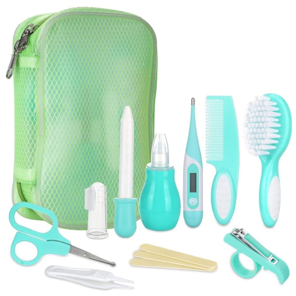 Anpro Baby Grooming Kit, Portable Newborn Baby Health Care Kit, Infant Toddler Care Home Essentials Supplies Set - Green Anpro