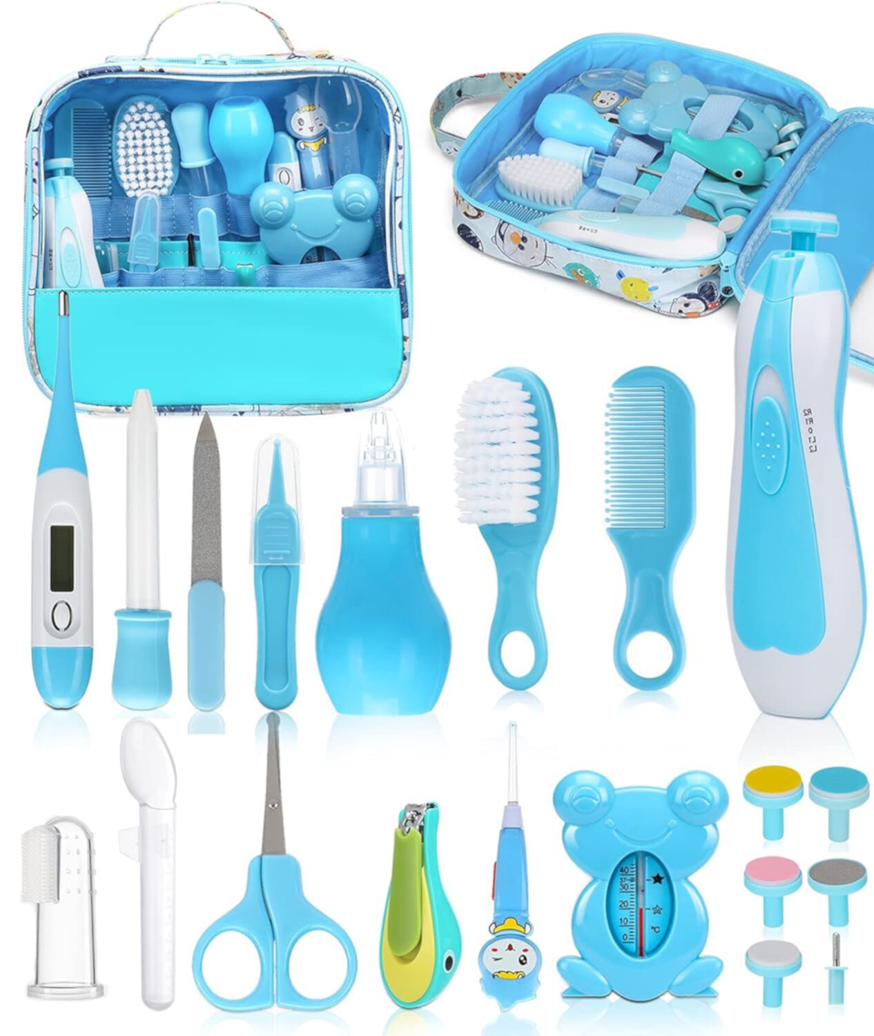 Baby Grooming Kit, 20 in 1 Newborn Baby Essentials for Newborn Infant Toddlers, Blue Huart