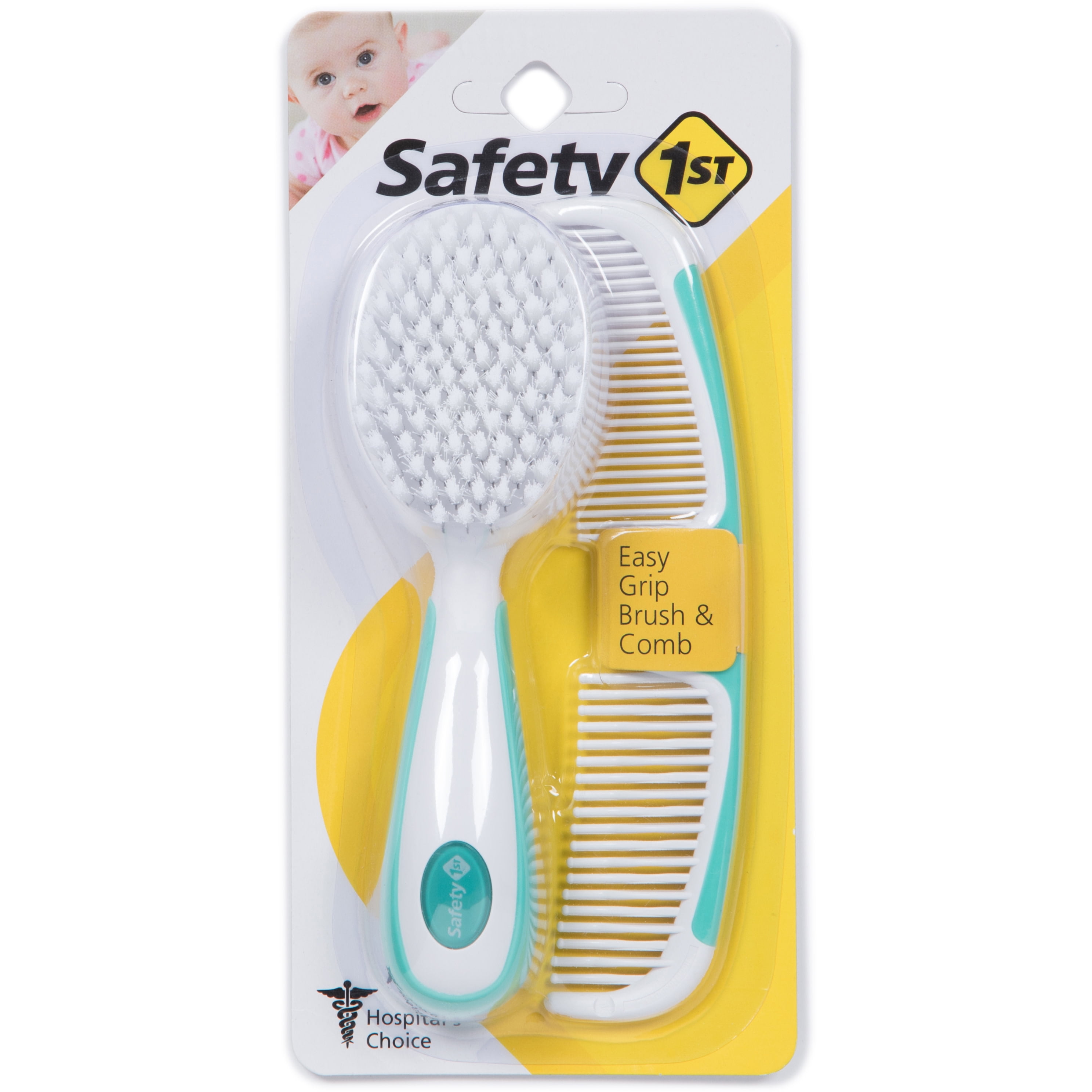 Safety 1ˢᵗ Easy Grip Brush & Comb, White Safety 1st