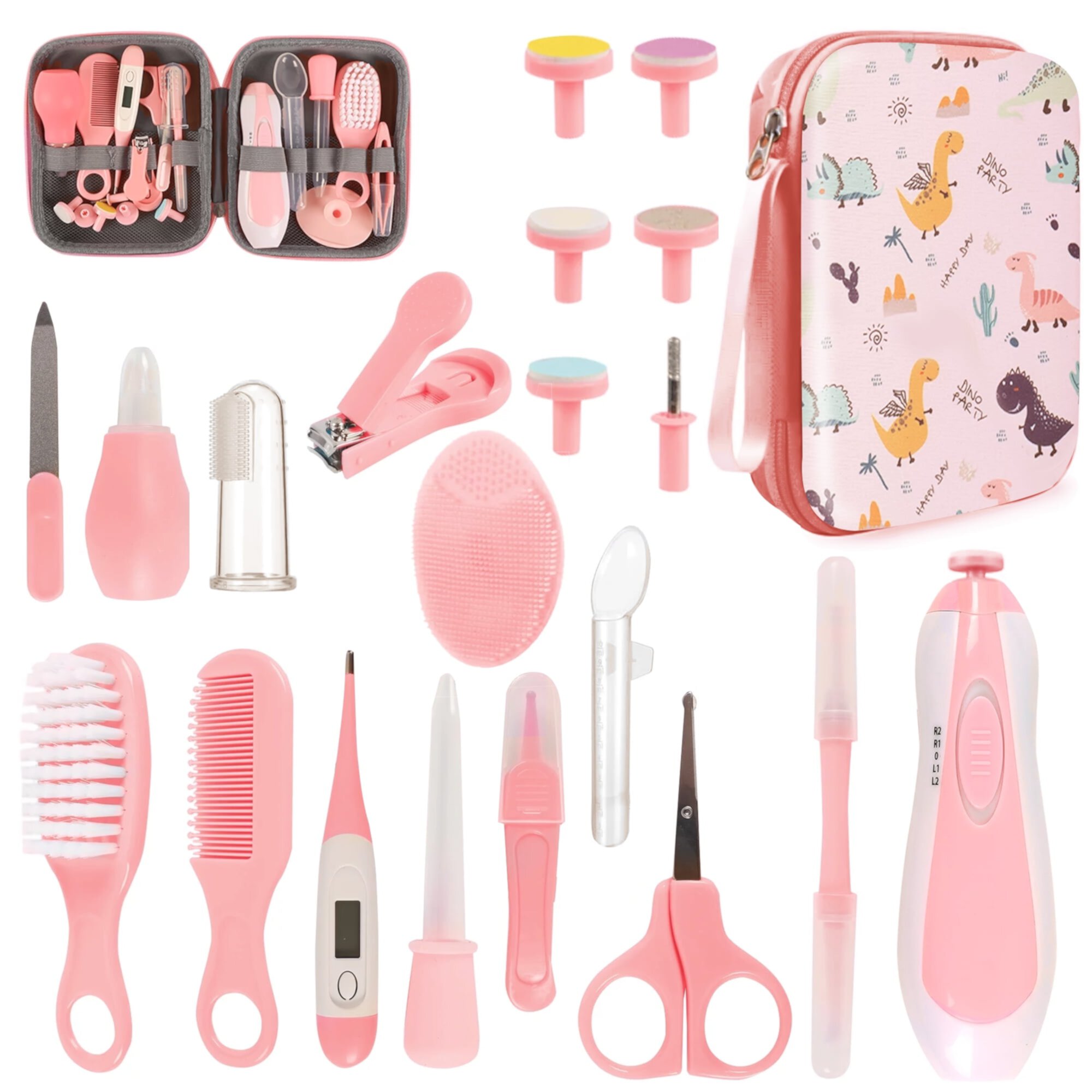 Baby Healthcare and Grooming Kit,20 in 1 Baby Grooming Kit with Baby Nail Trimmer Electric,Baby Hair Brush,Newborn Baby Essentials Must Haves Kit for Infant Boys Girls,Baby Shower Gifts-Pink GACZDOQ