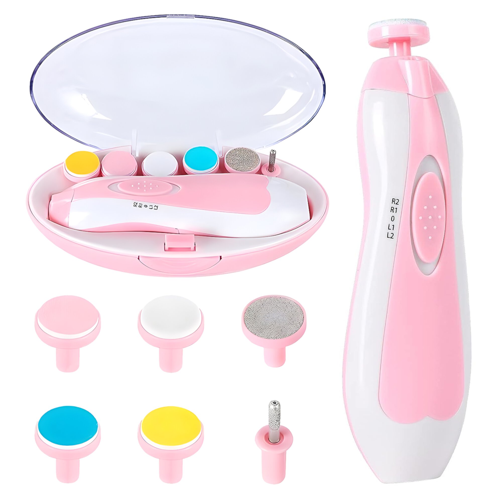 Electric Nail File Drill for Baby No Sharp Claws Hurt, 6 in 1 Safety Cutter Trimmer Clipper for Toes and Fingers,Pink Visit the BUSATIA Store