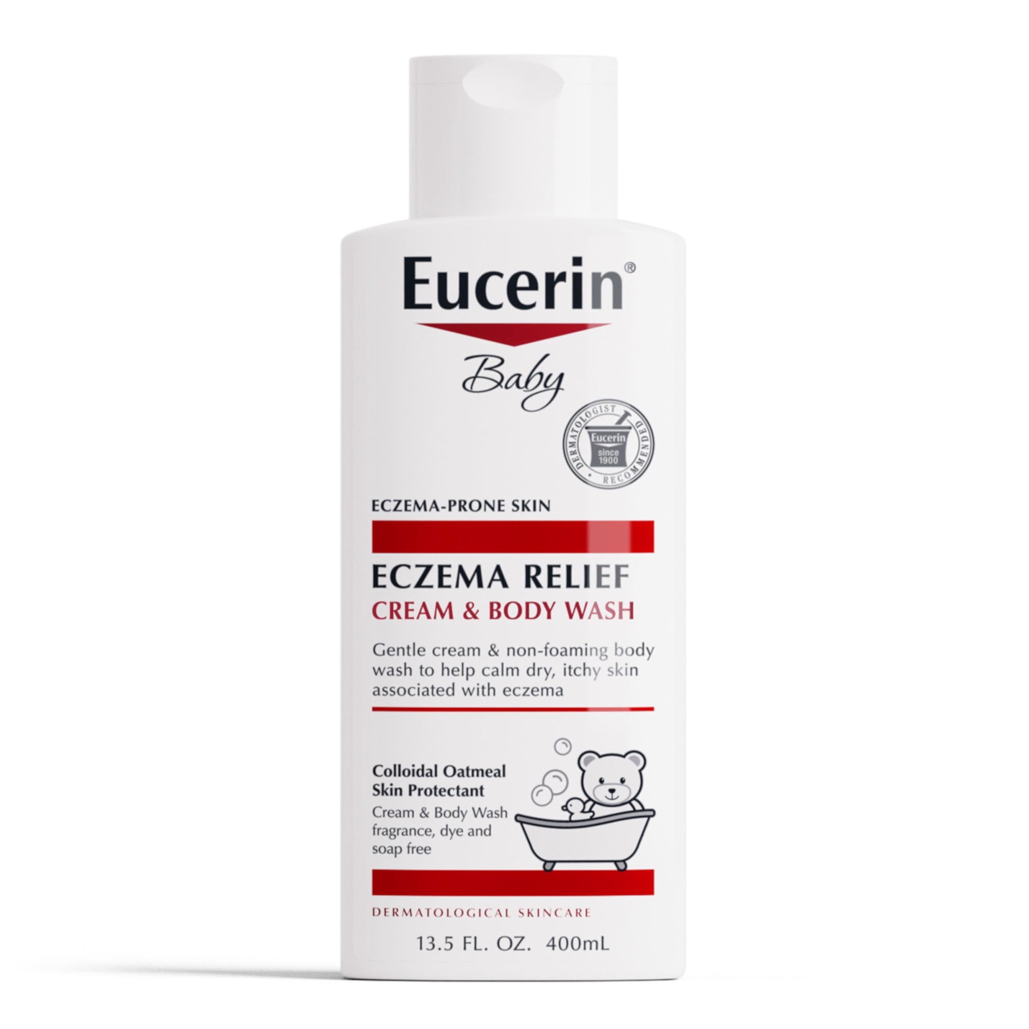 Eucerin Baby Eczema Relief Cream Body Wash, Fragrance Free, 13.5 fl oz Bottle Eucerin